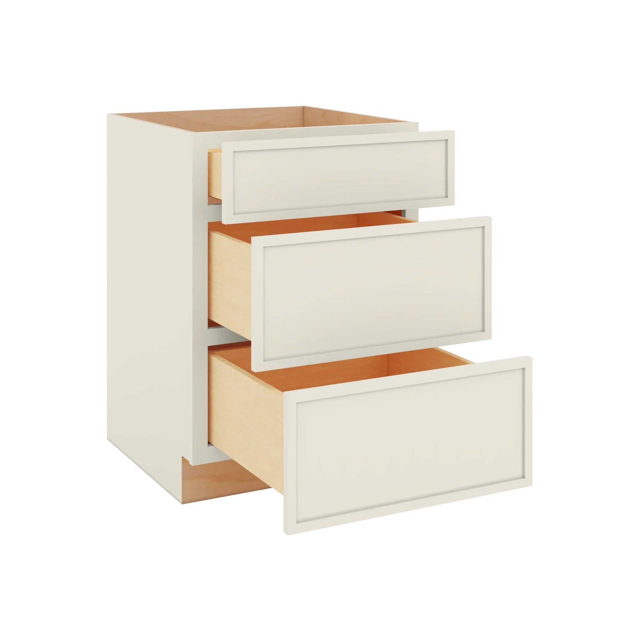 Modernform Cabinet Slim Dove White 24" W X 34 1/2" H X 24" D  3 Drawer Base Cabinet