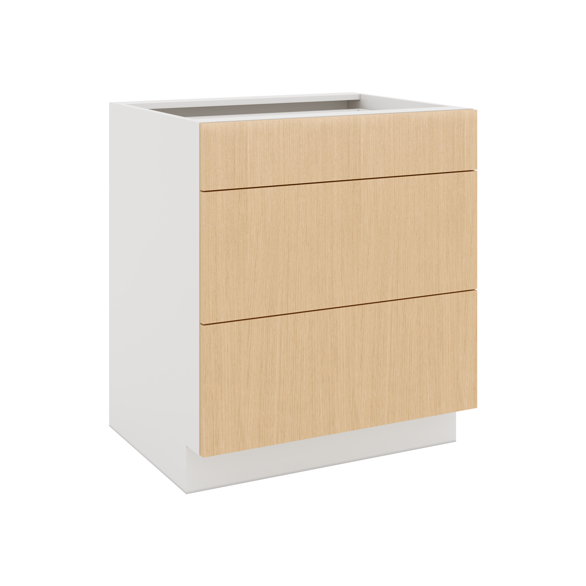 Modernform Cabinet Natural Oak 30" W X 34 1/2" H X 24" D  3 Drawer Base Cabinet