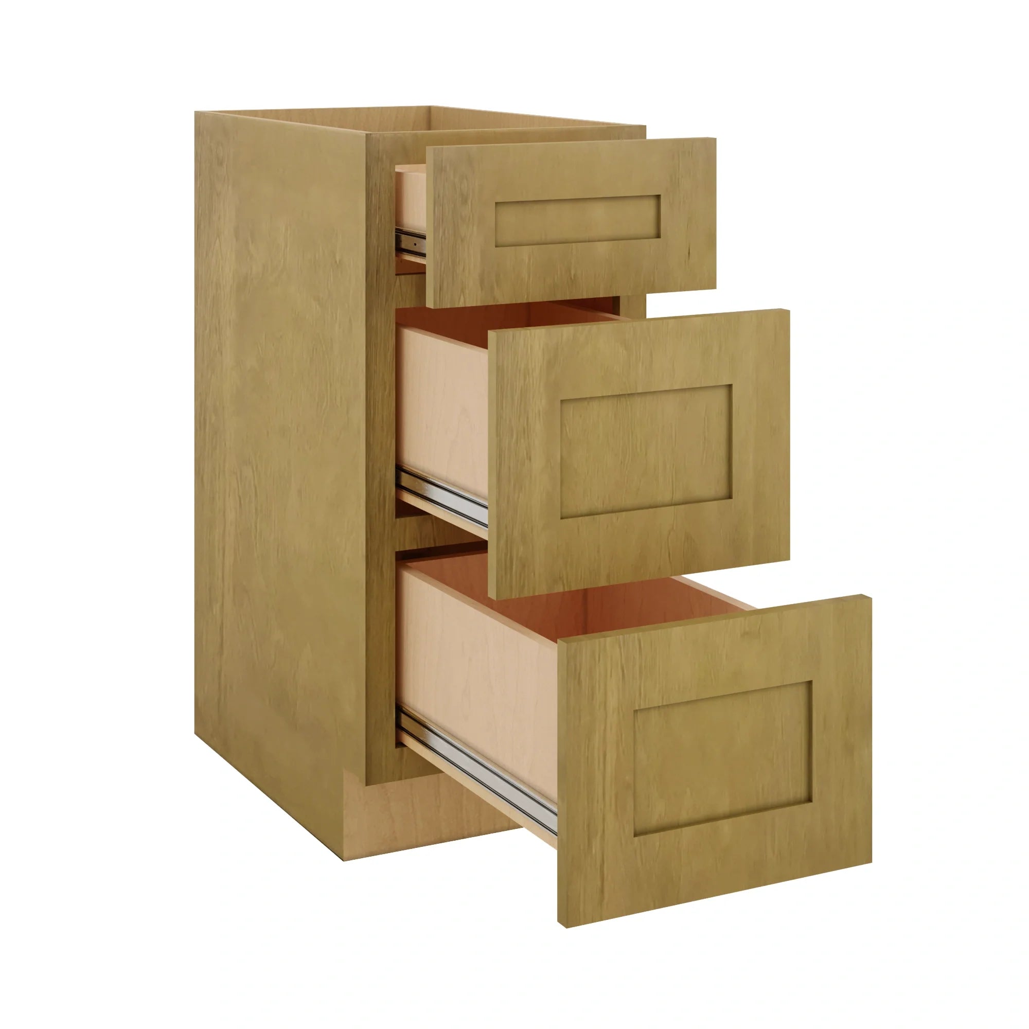 Modernform Cabinet Natural Shaker 30" W X 34 1/2" H X 24" D  3 Drawer Base Cabinet