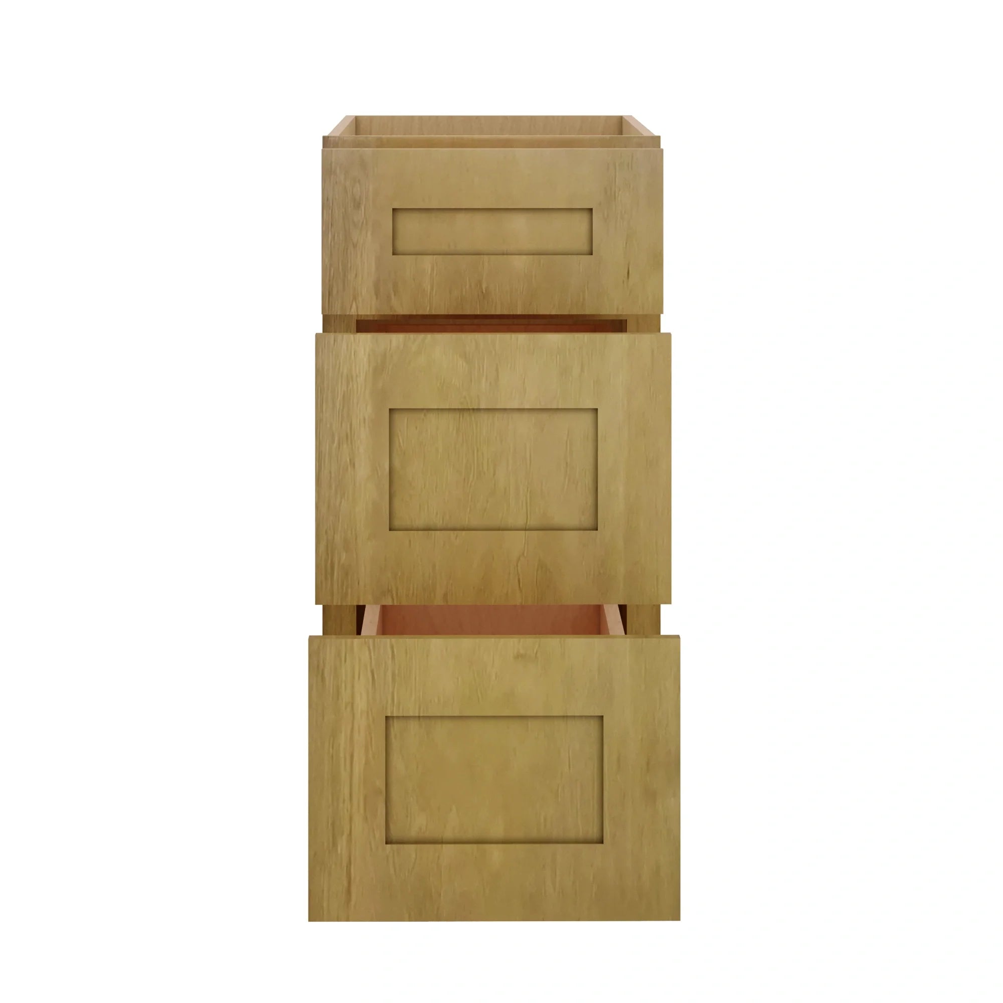 Modernform Cabinet Natural Shaker 30" W X 34 1/2" H X 24" D  3 Drawer Base Cabinet