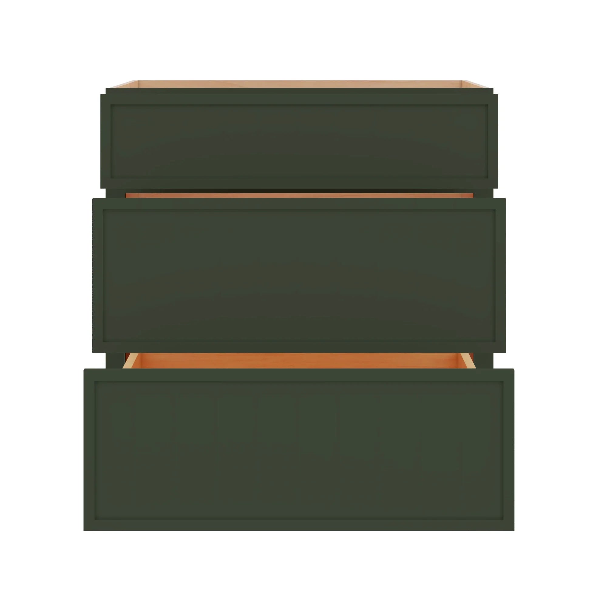 Modernform Cabinet Slim Sage Green 30" W X 34 1/2" H X 24" D  3 Drawer Base Cabinet