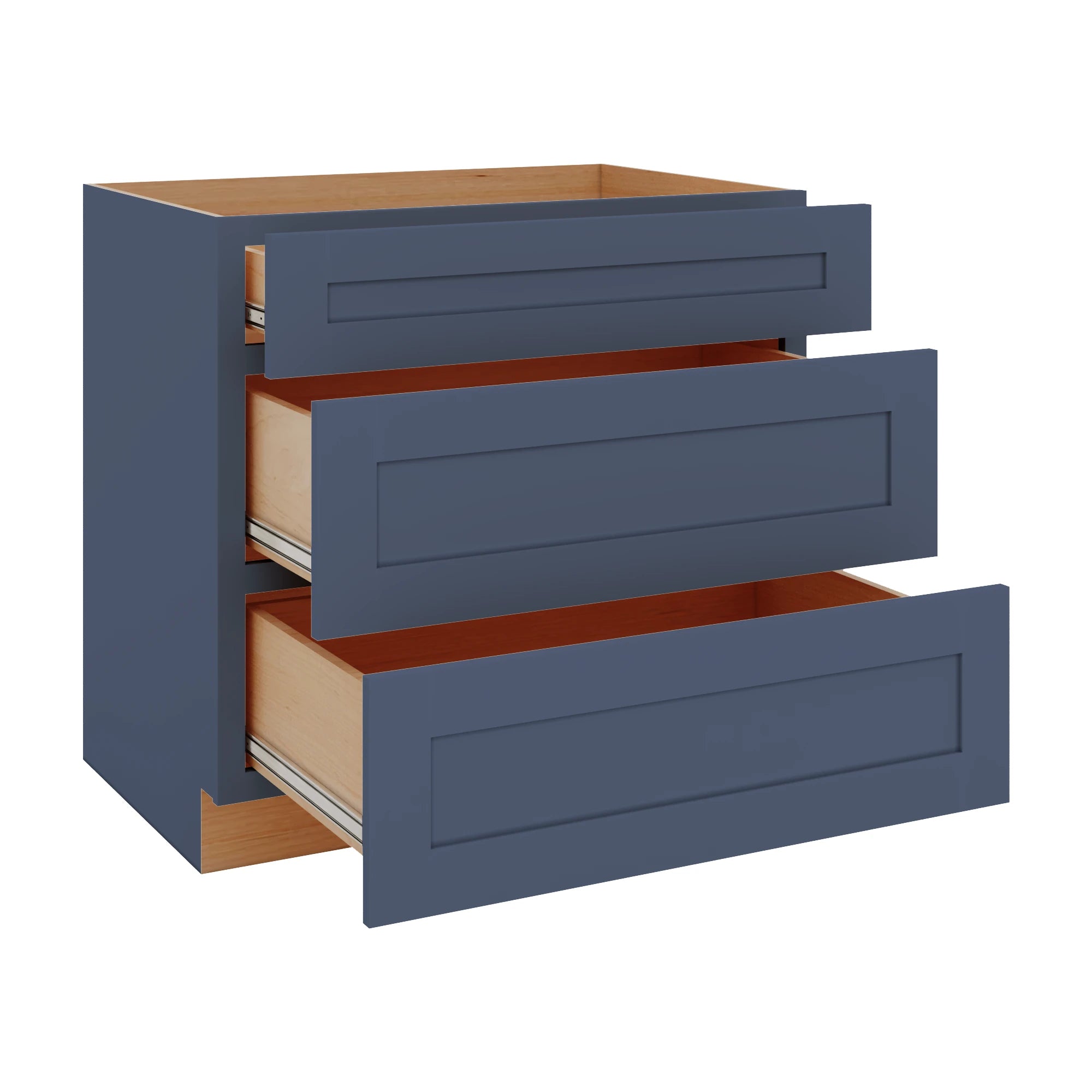 Modernform Cabinet Signature Blue 36" W X 34 1/2" H X 24" D  3 Drawer Base Cabinet