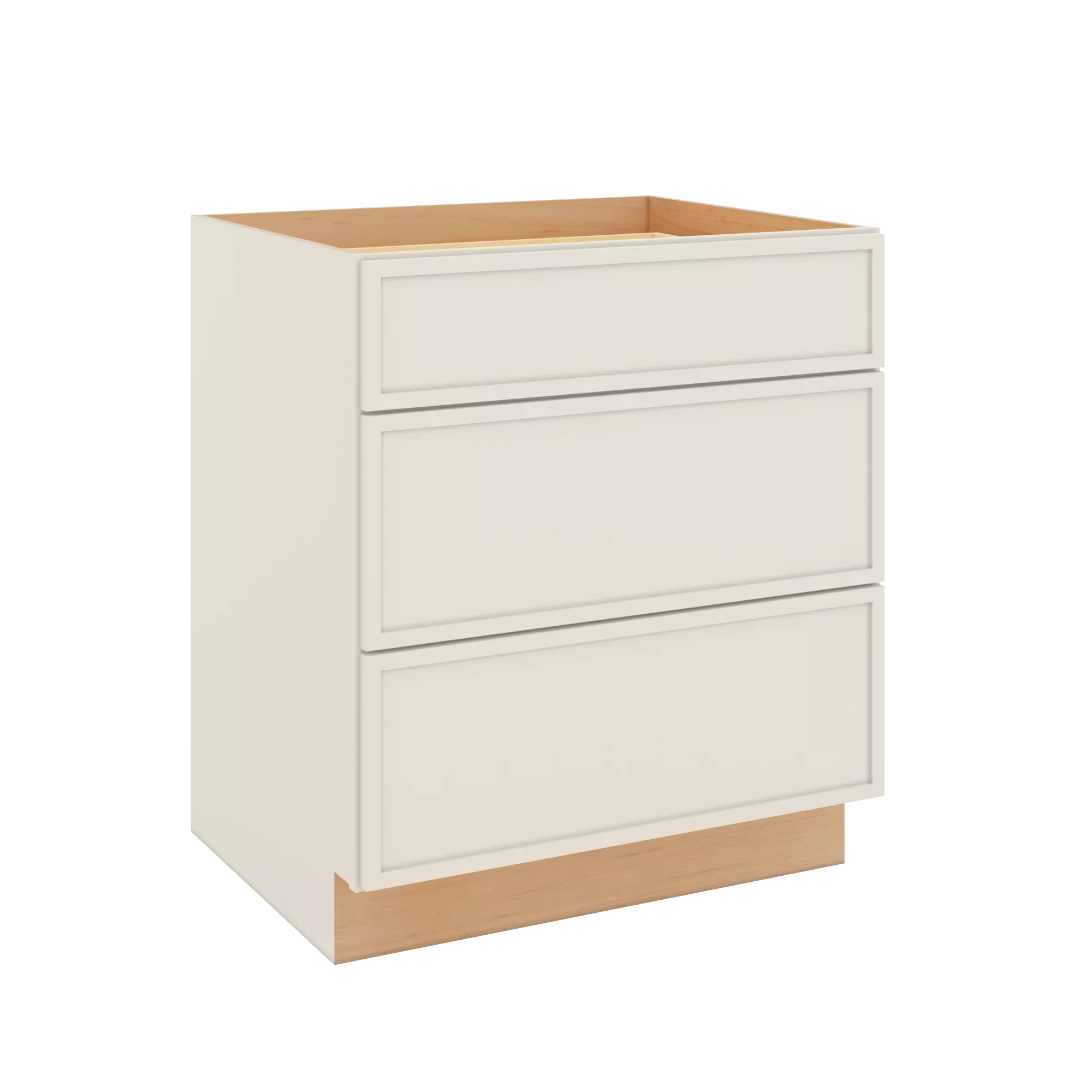 Modernform Cabinet Slim Dove White 30" W X 34 1/2" H X 24" D  3 Drawer Base Cabinet
