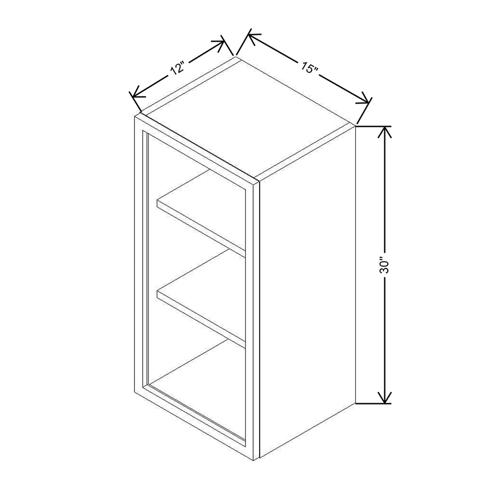 CNC Classic Milano Ash 36" W X 18" H Aluminum Frame Glass Door - Horizontal