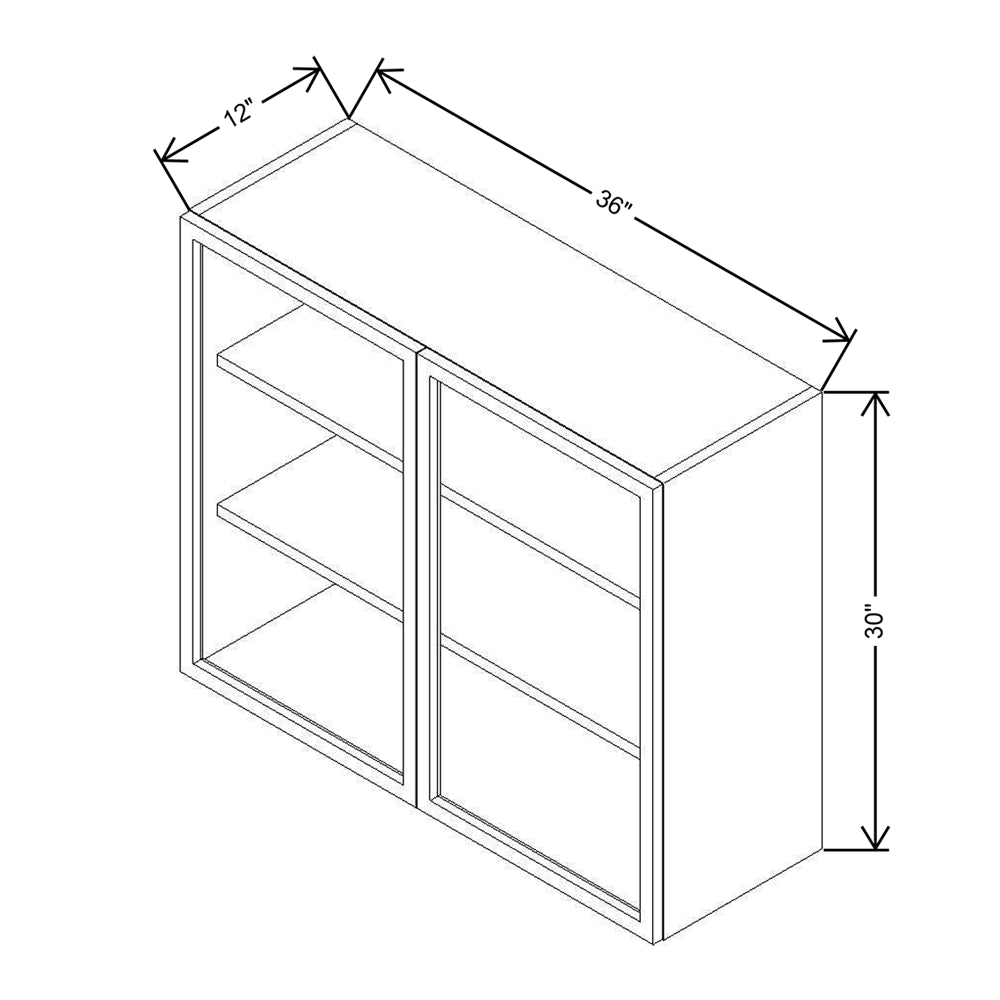 CNC Classic Milano Ash 39" W X 15" H X 24" D Double Door Wall Cabinet