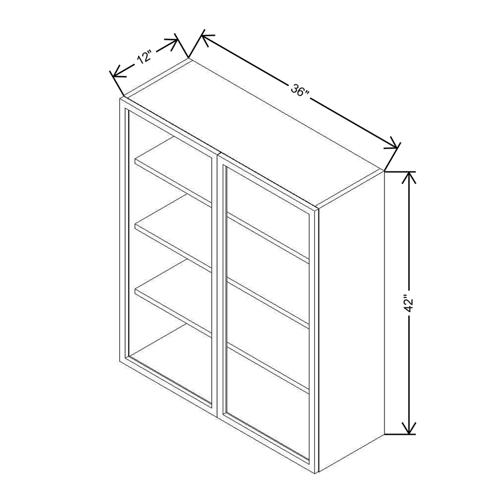 CNC Classic Milano Ash 42 To 45" W X 42" H Double Door Blind Wall Cabinet