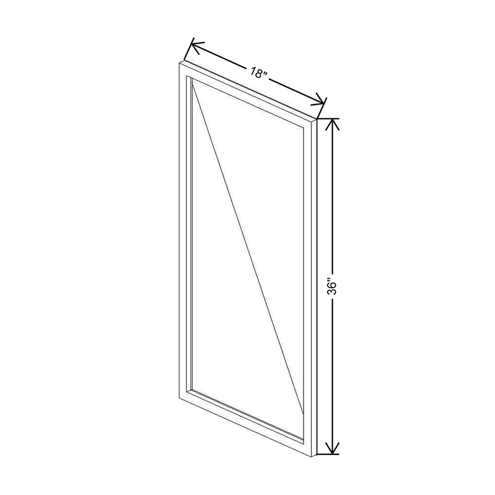 CNC Classic Milano Dune 18" W X 36" H Aluminum Frame Glass Door   Vertical