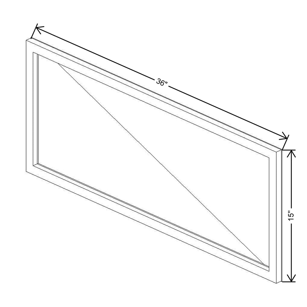 CNC Classic Milano Dune 36" W X 15" H Aluminum Frame Glass Door   Horizontal