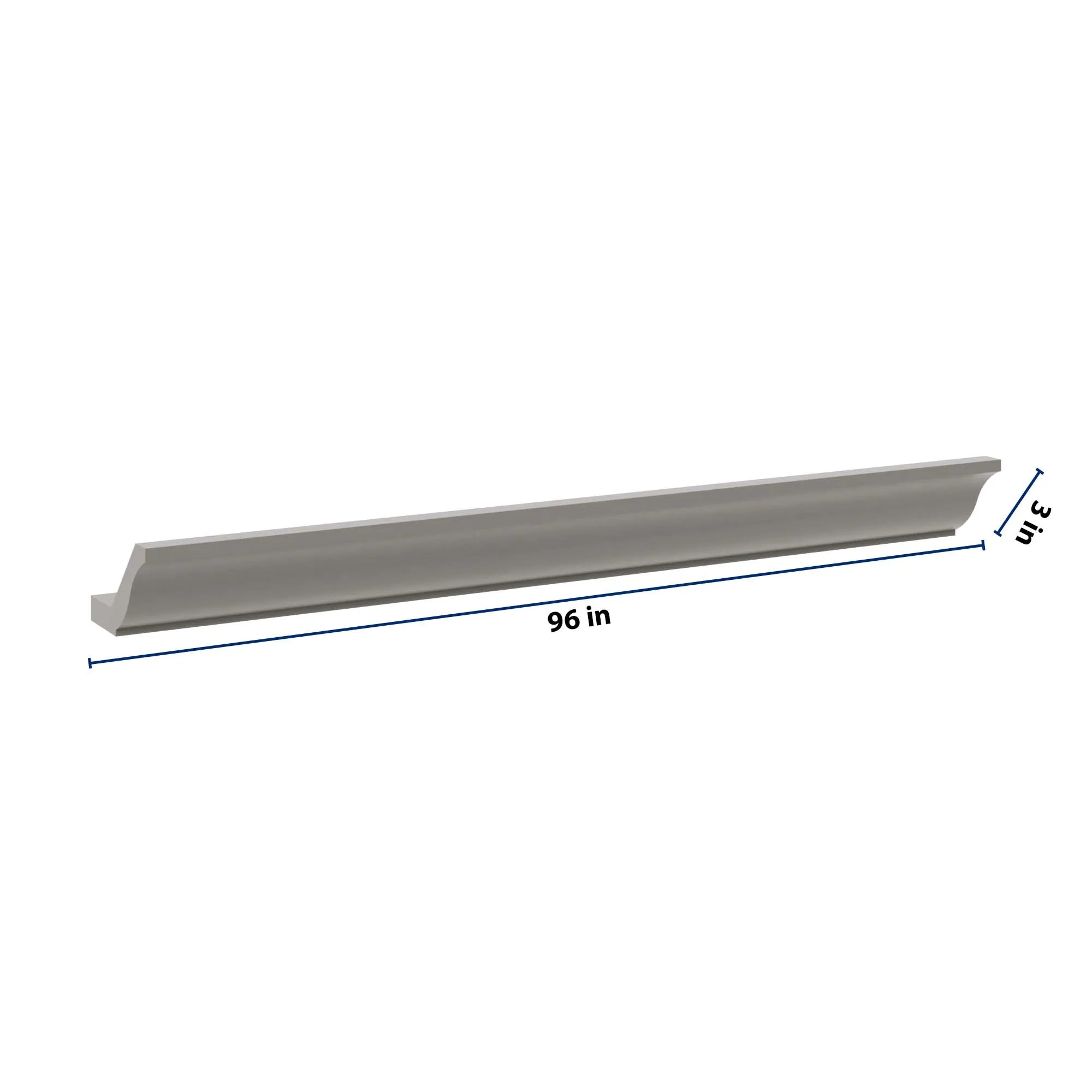 J&K Greige K3 96" 10-4 1/4 W Crown Molding with Base