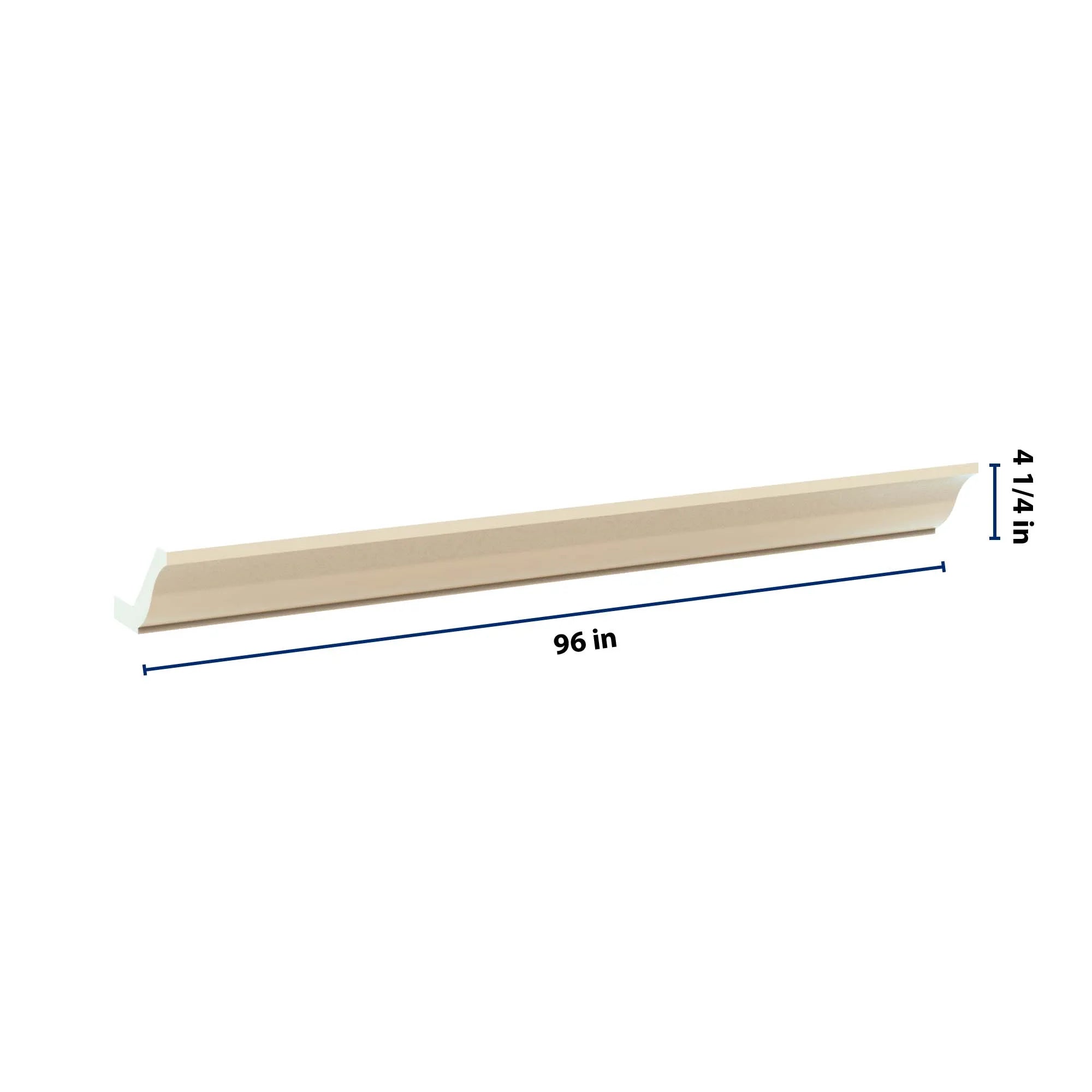 J&K Creme Glazed A7 96" 10-4 1/4 W Crown Molding with Base