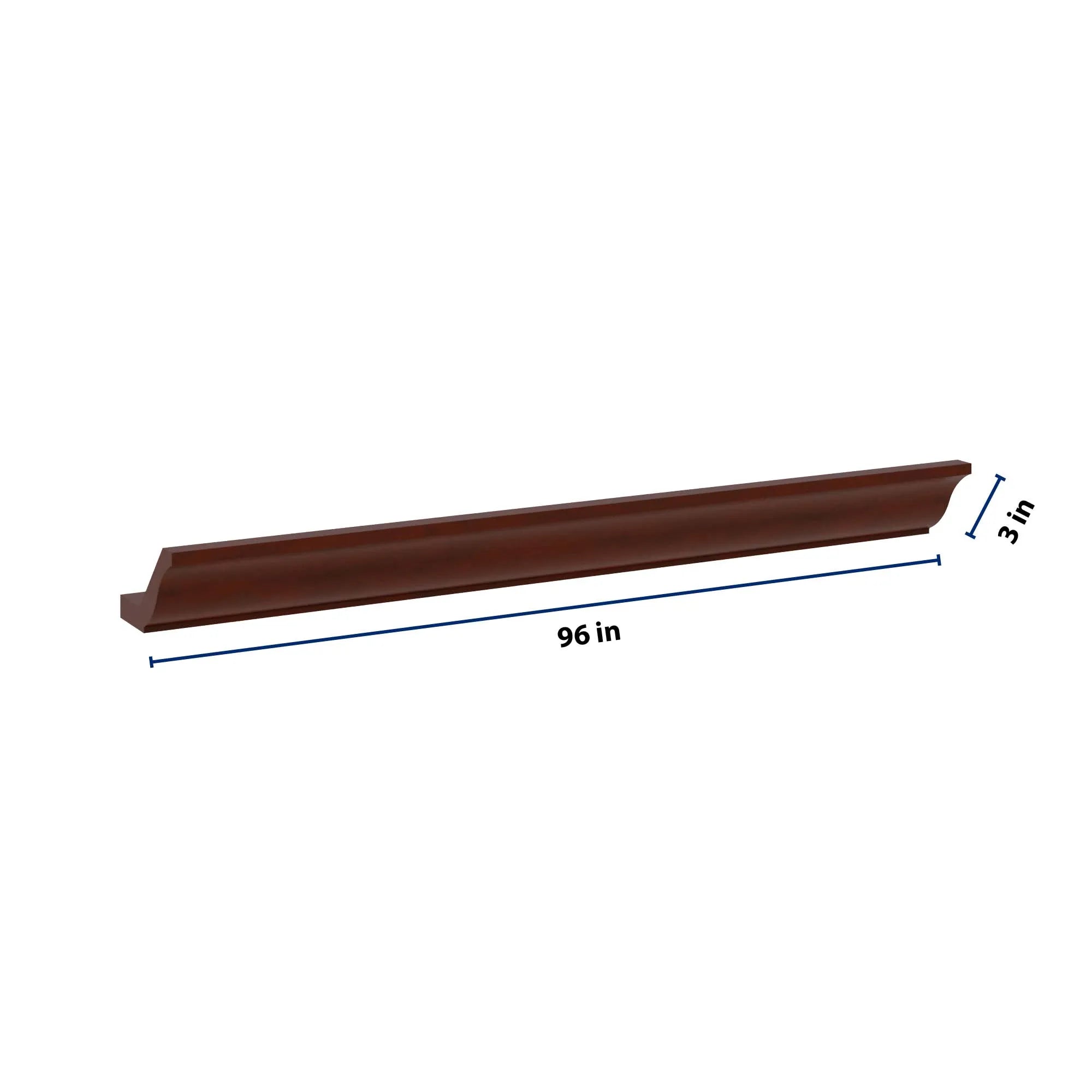 J&K Mahogany J5 96" 10-4 1/4 W Crown Molding with Base