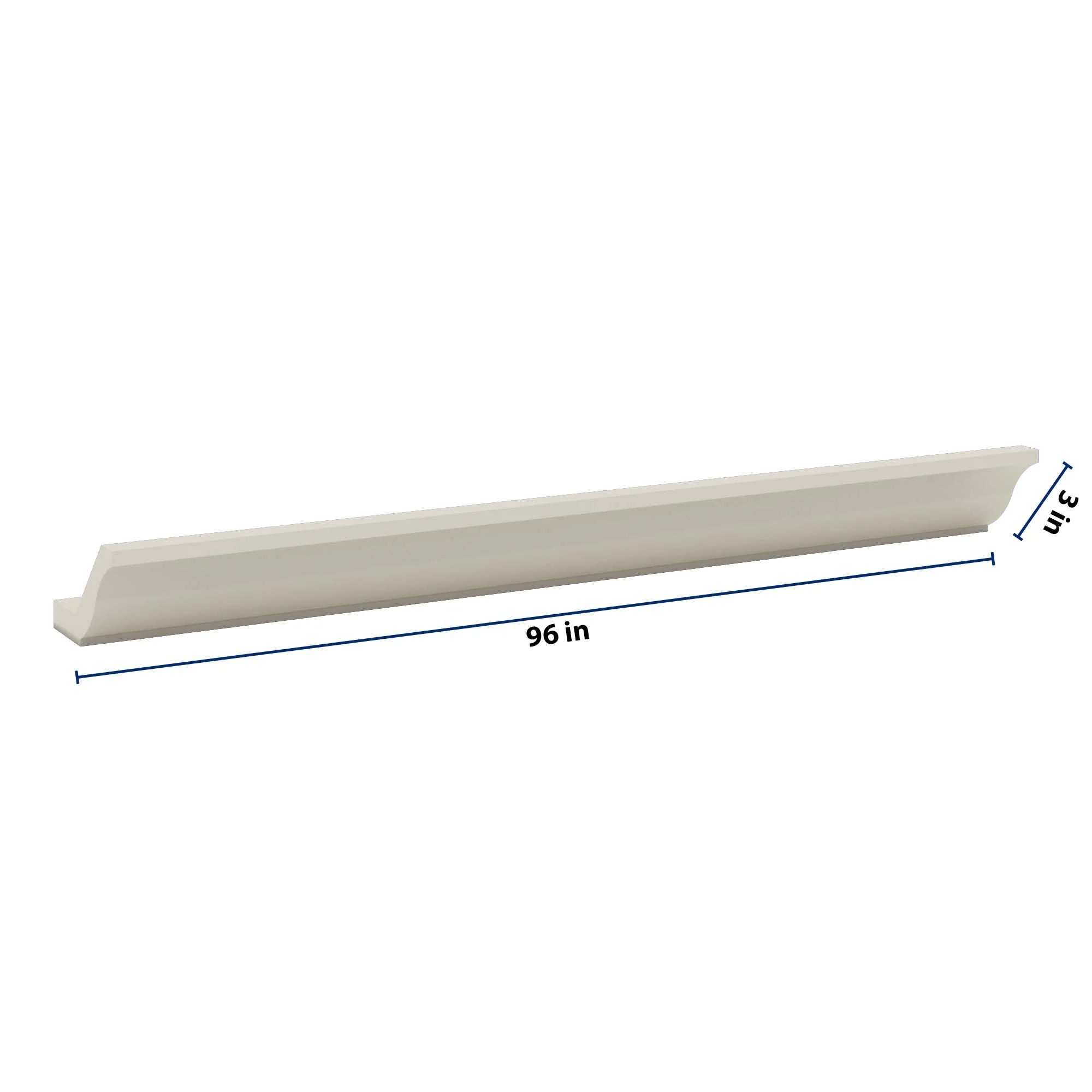 J&K Pebble B6 96" 10-4 1/4 W Crown Molding with Base