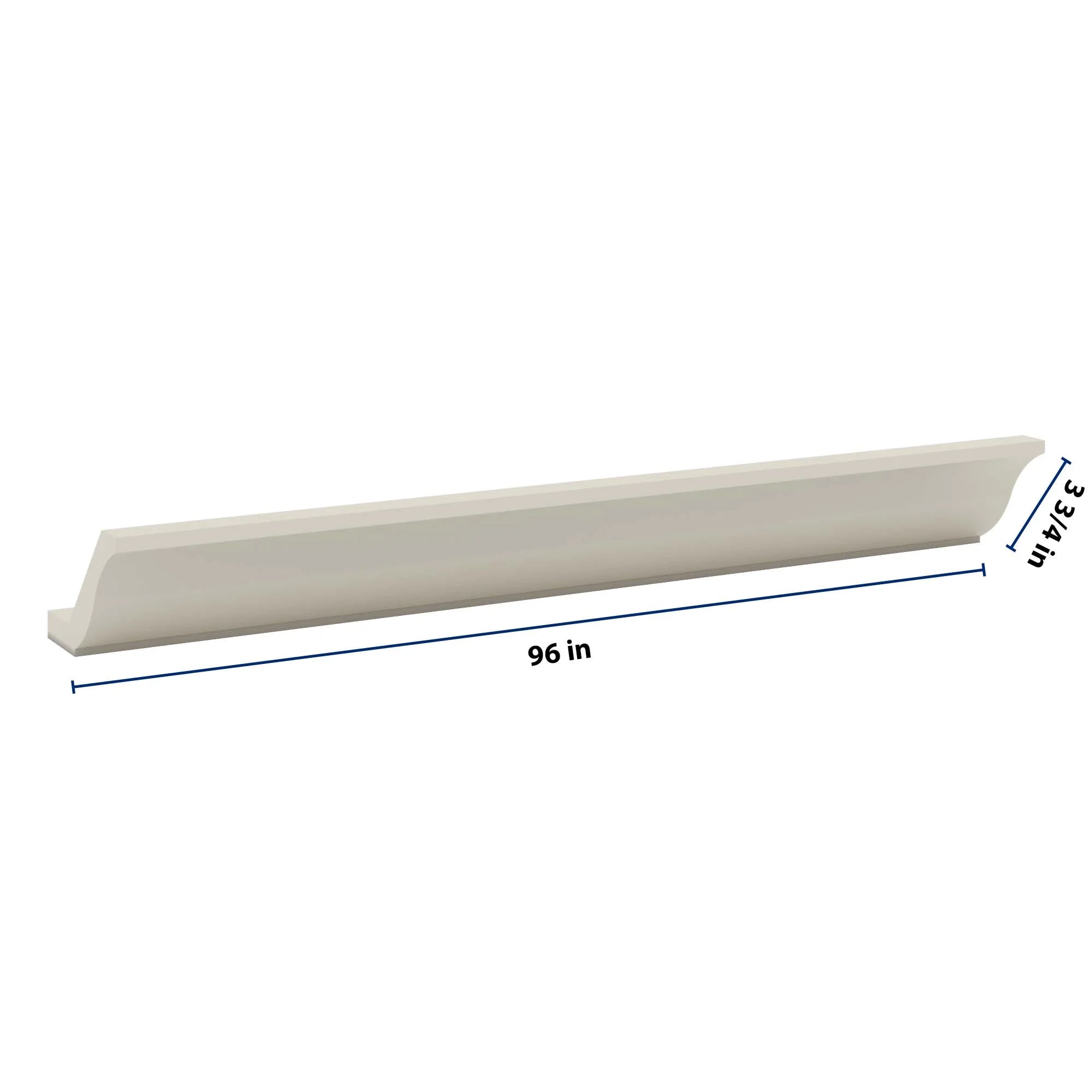 J&K Pebble B6 96" W Large Crown Molding with Base