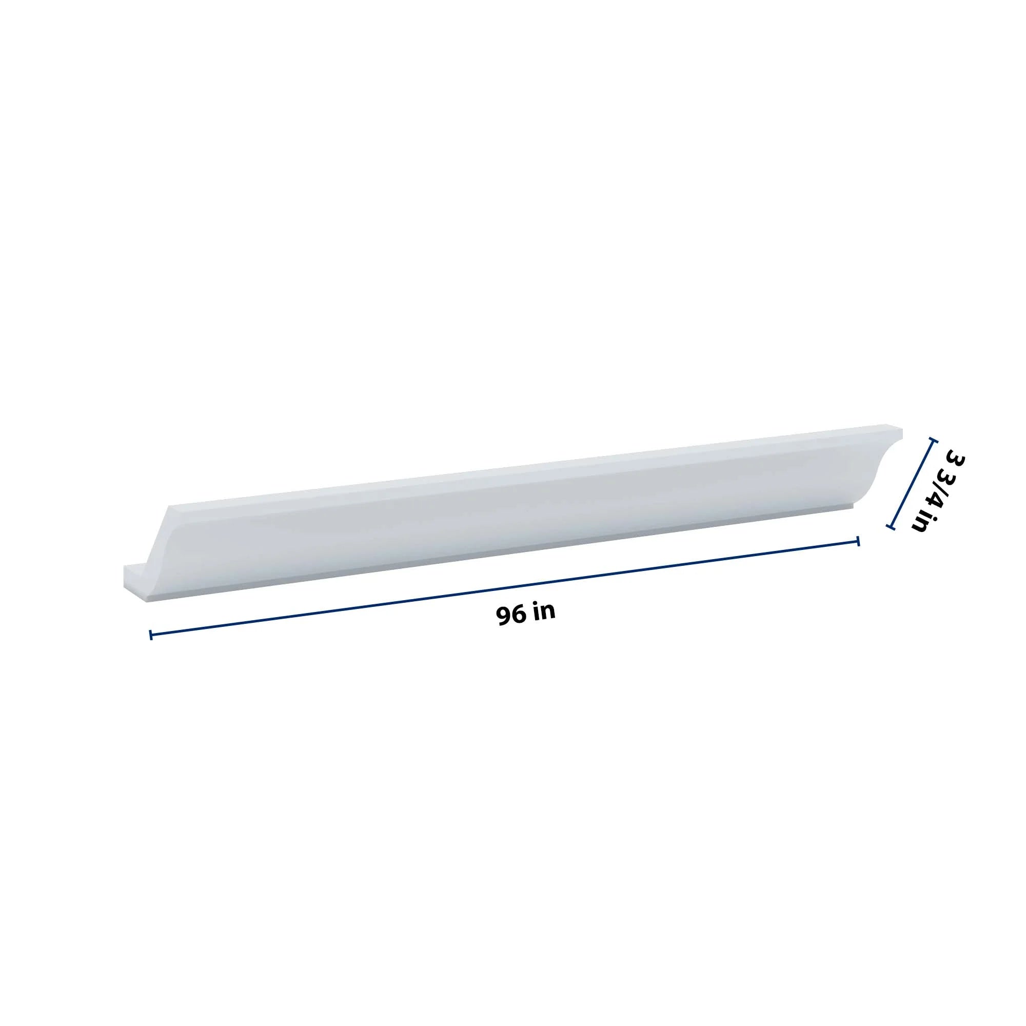 J&K White Shaker S8 96" W Large Crown Molding with Base