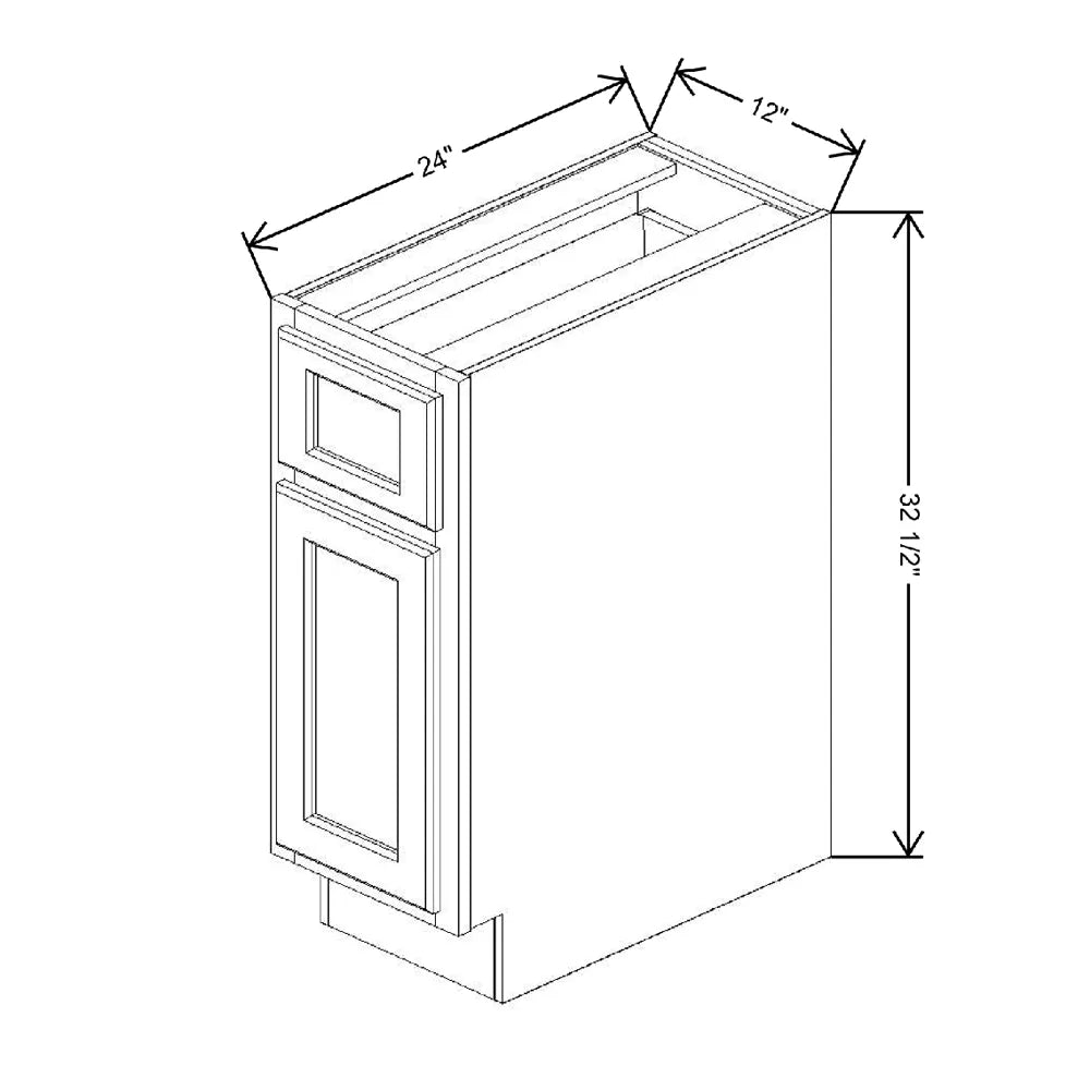 Fabuwood Quest Discovery Frost 12" W x 32 1/2" H x 24" D ADA Single Door Base Cabinet