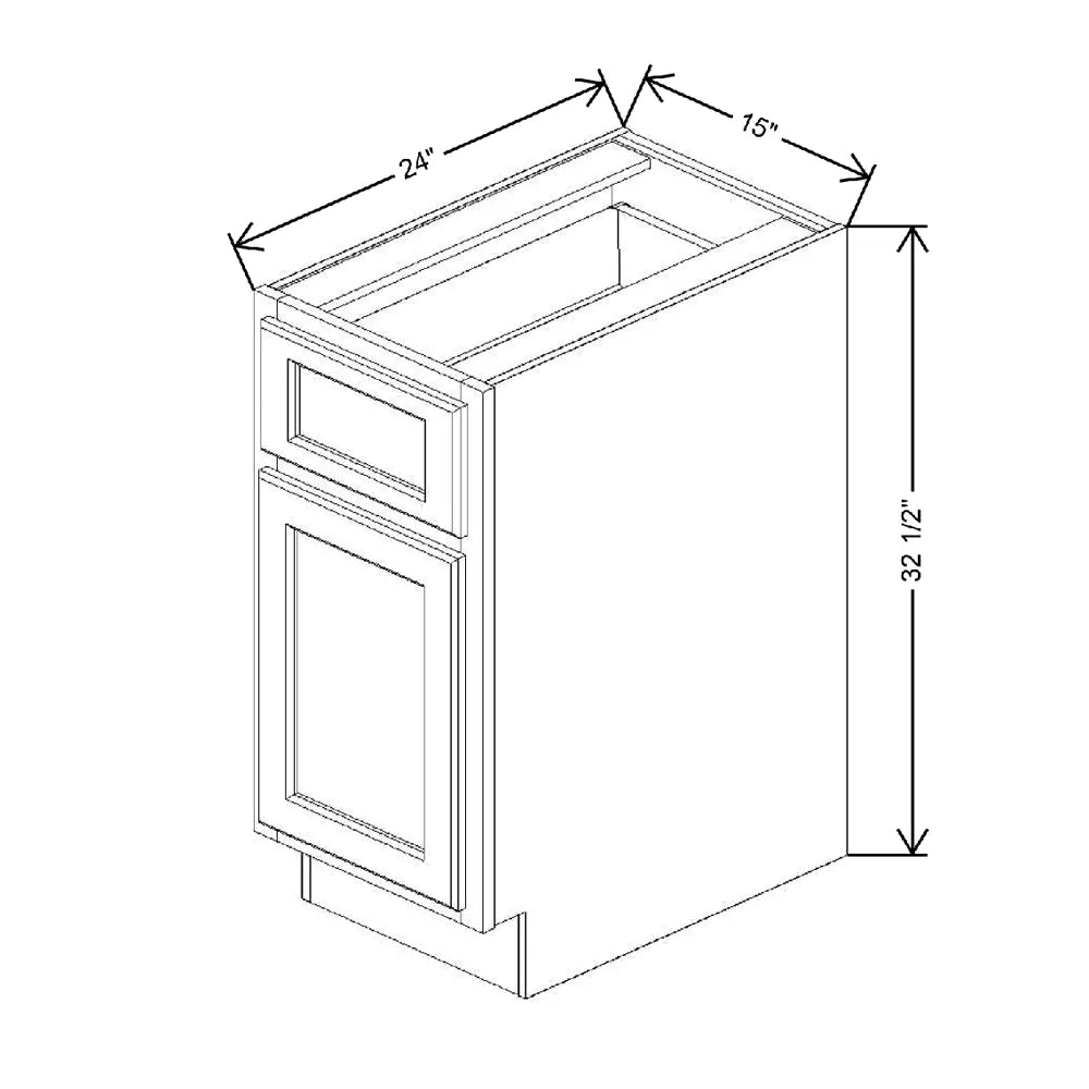 Fabuwood Quest Metro Java 15" W x 32 1/2" H x 24" D ADA Single Door Base Cabinet