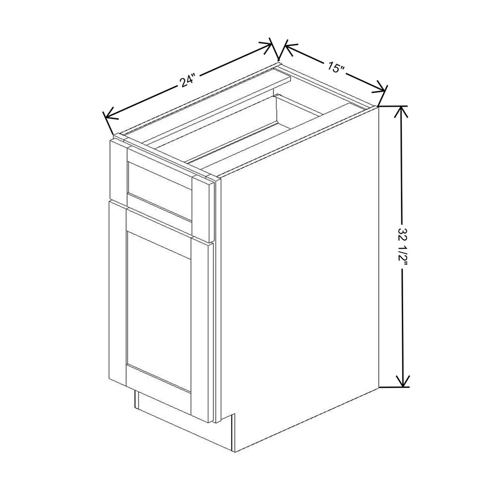Fabuwood Allure Galaxy Cobblestone 15" W x 32 1/2" H x 24" D ADA Single Door Base Cabinet