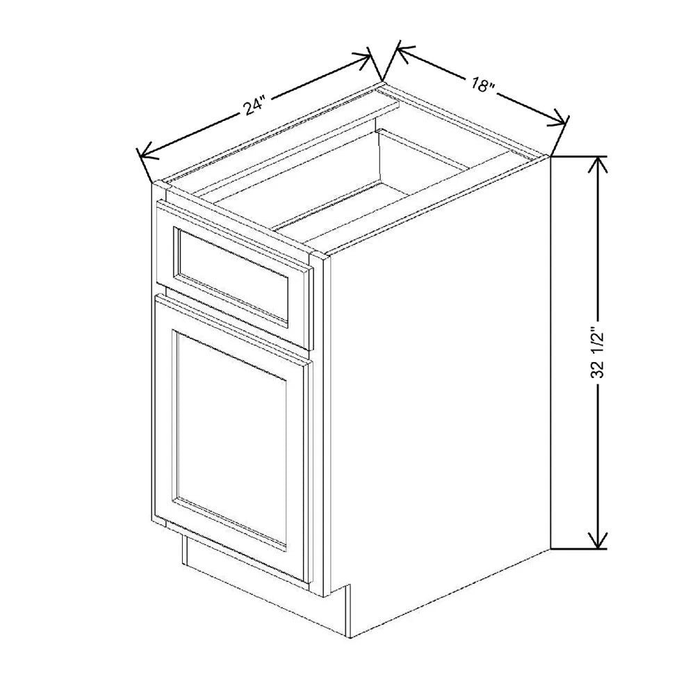 Fabuwood Quest Metro Mist 18" W x 32 1/2" H x 24" D ADA Single Door Base Cabinet