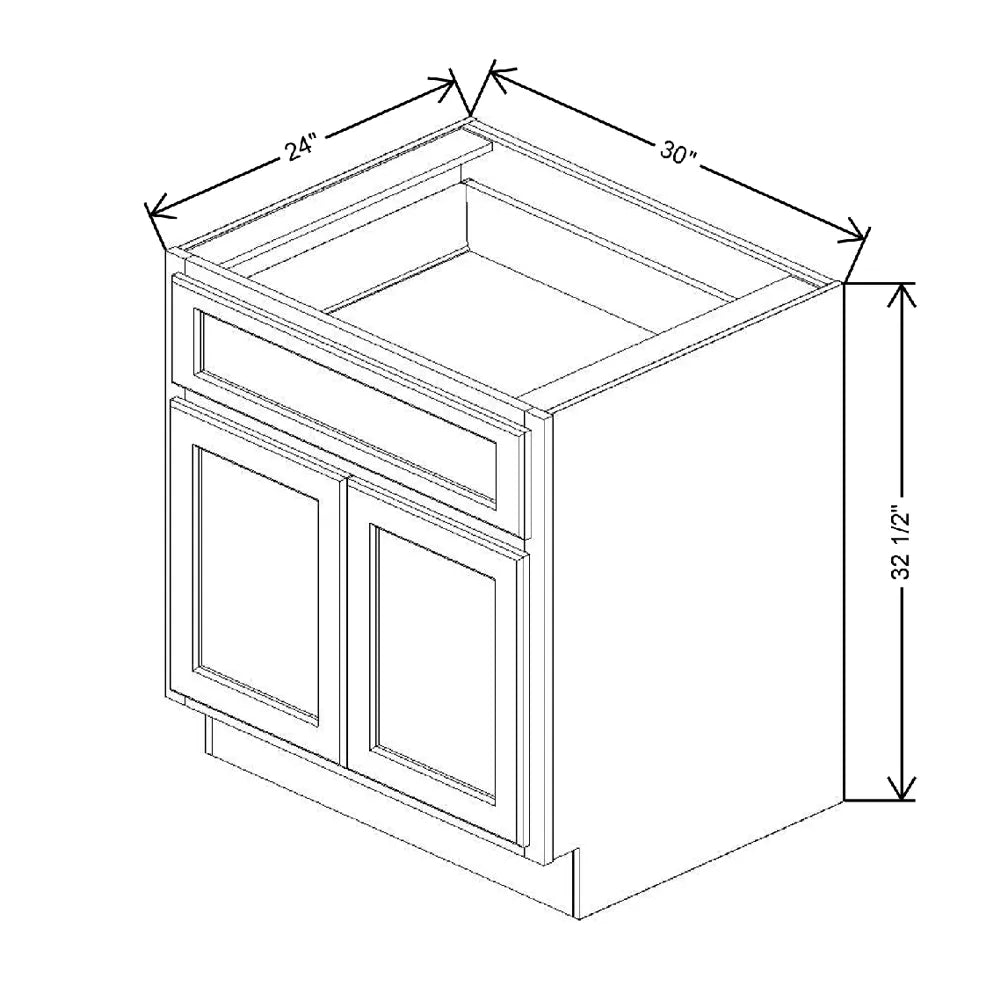 Fabuwood Quest Metro Java 30" W x 32 1/2" H x 24" D ADA Double Door Base Cabinet