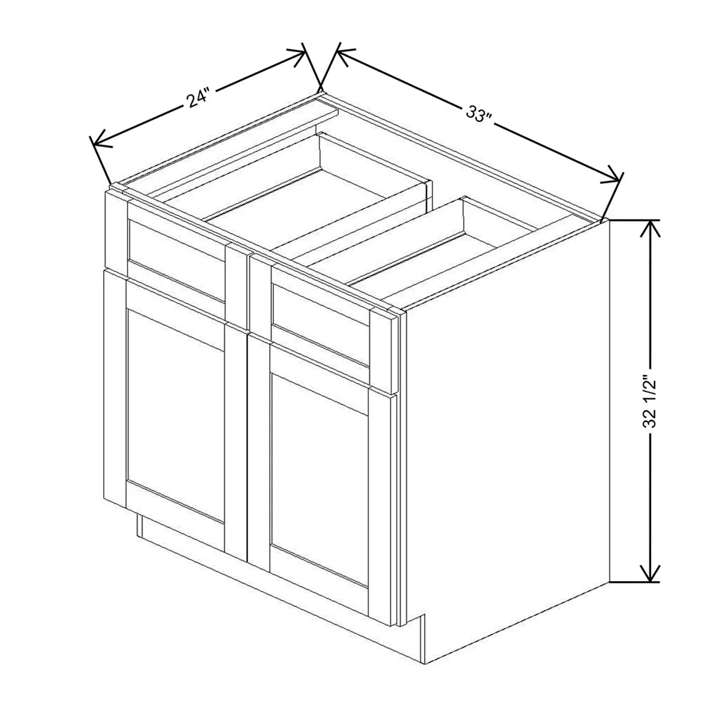 Fabuwood Allure Galaxy Timber 33" W x 32 1/2" H x 24" D ADA Double Door Base Cabinet