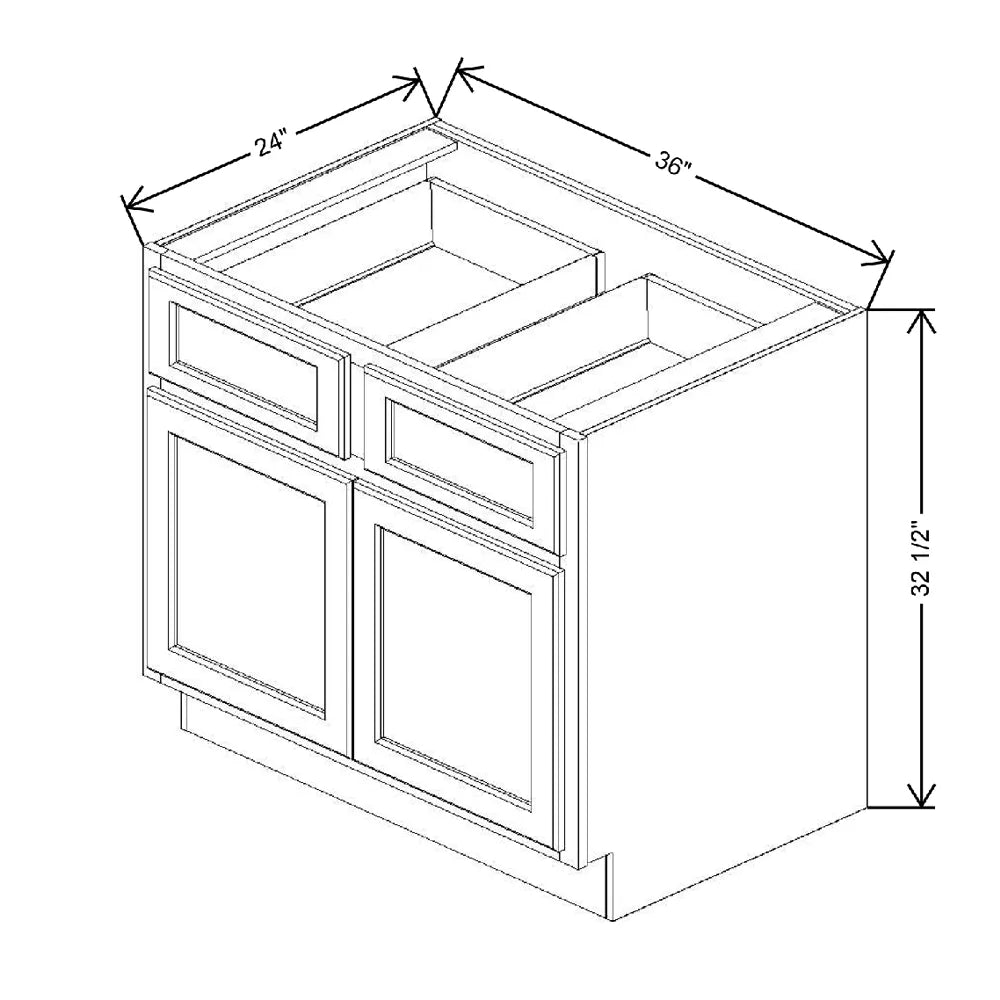 Fabuwood Quest Metro Java 36" W x 32 1/2" H x 24" D ADA Double Door Base Cabinet