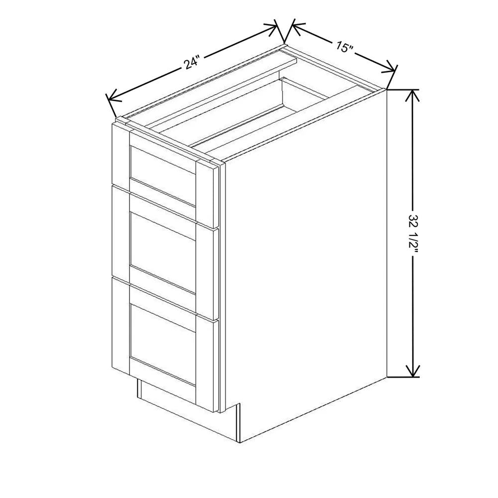 Fabuwood Allure Galaxy Dove 15" W x 32 1/2" H x 24" D ADA Drawer Base Cabinet