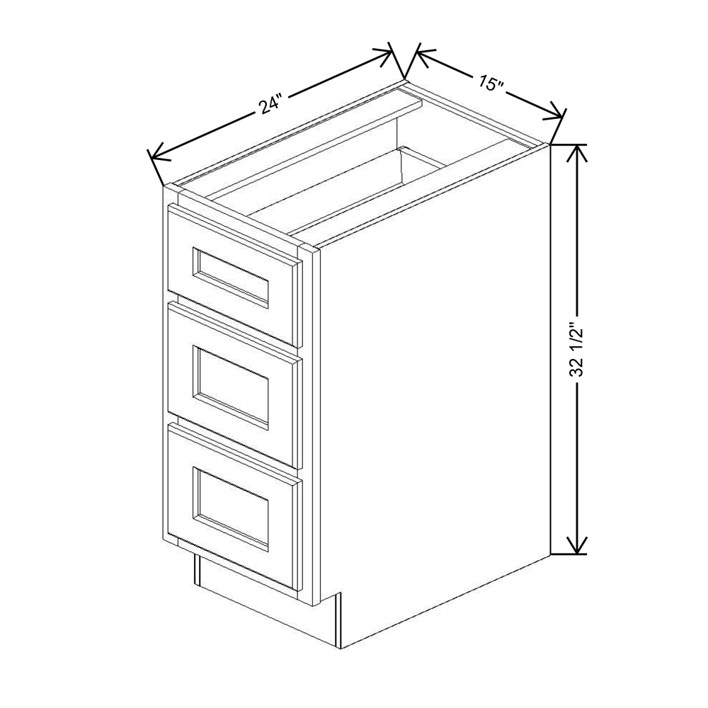 Fabuwood Quest Metro Mist Base 3 Drawers