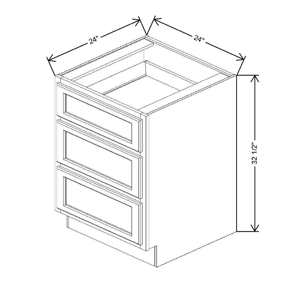 Fabuwood Quest Metro Mist 24" W x 32 1/2" H x 24" D ADA Drawer Base Cabinet
