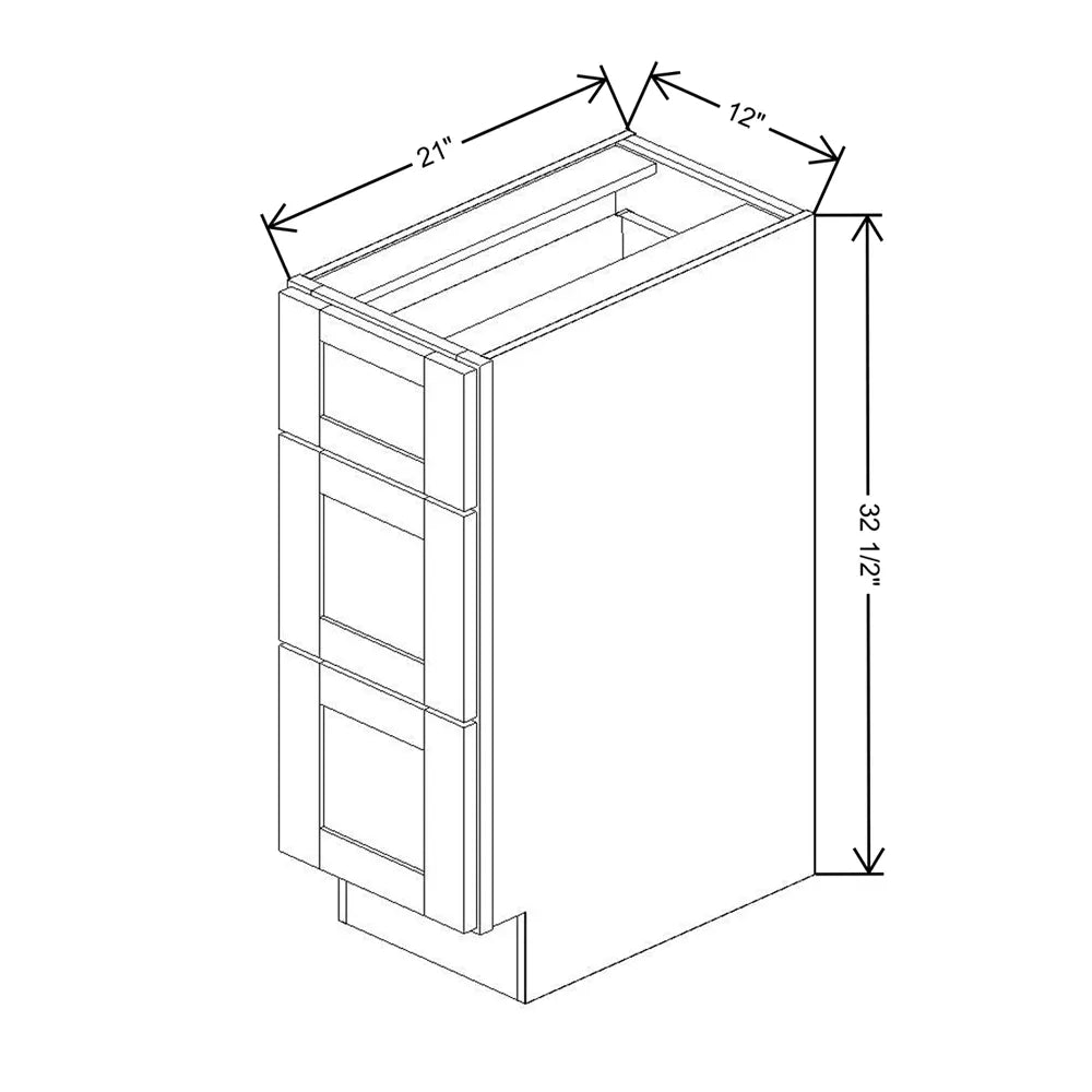 Fabuwood Allure Galaxy Timber 12" W x 32 1/2" H x 21" D ADA Vanity Drawer Base Cabinet