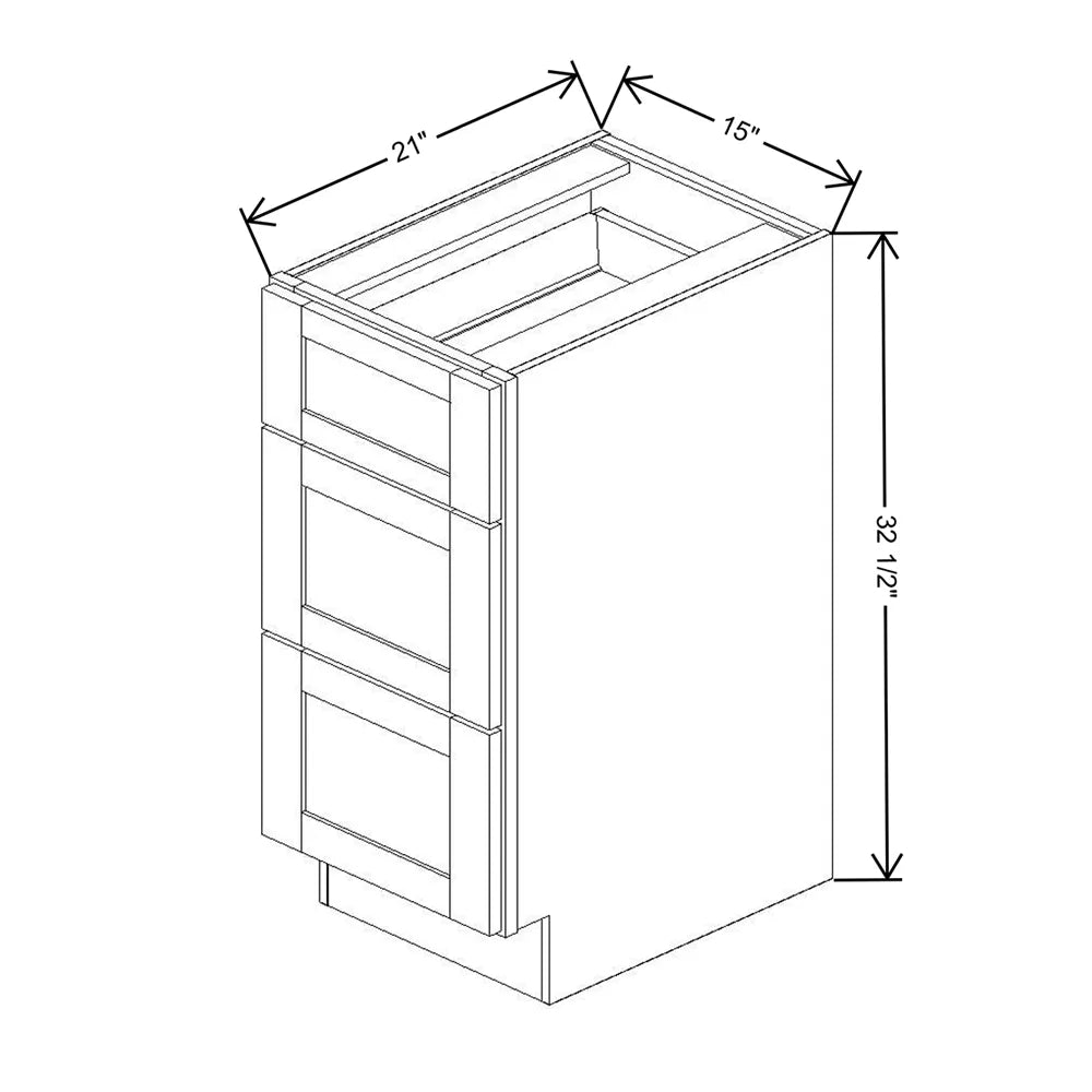 Fabuwood Allure Galaxy Horizon 15" W x 32 1/2" H x 21" D ADA Vanity Drawer Base Cabinet