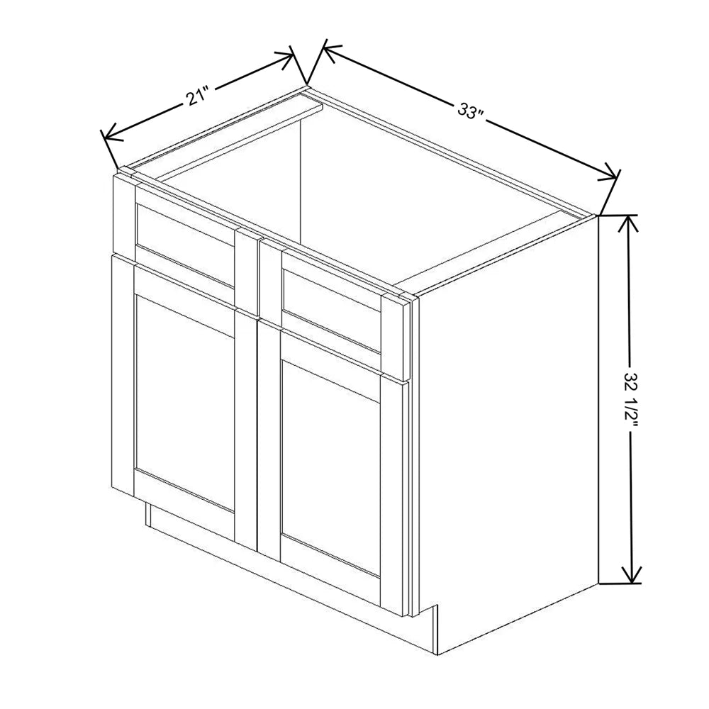 Fabuwood Allure Galaxy Linen 33" W x 32 1/2" H x 24" D ADA Vanity Sink Base Cabinet