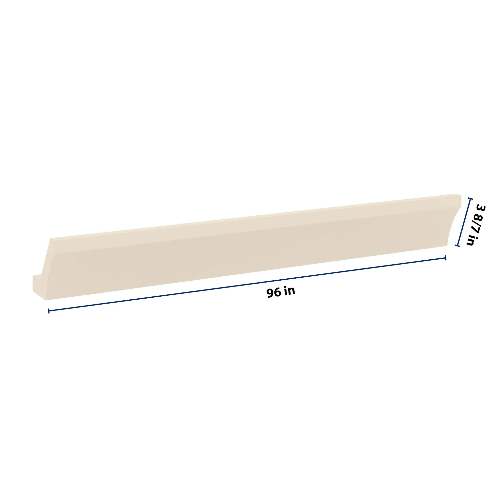 J&K Pearl Glazed H9 96" W Large Cove Molding with Base