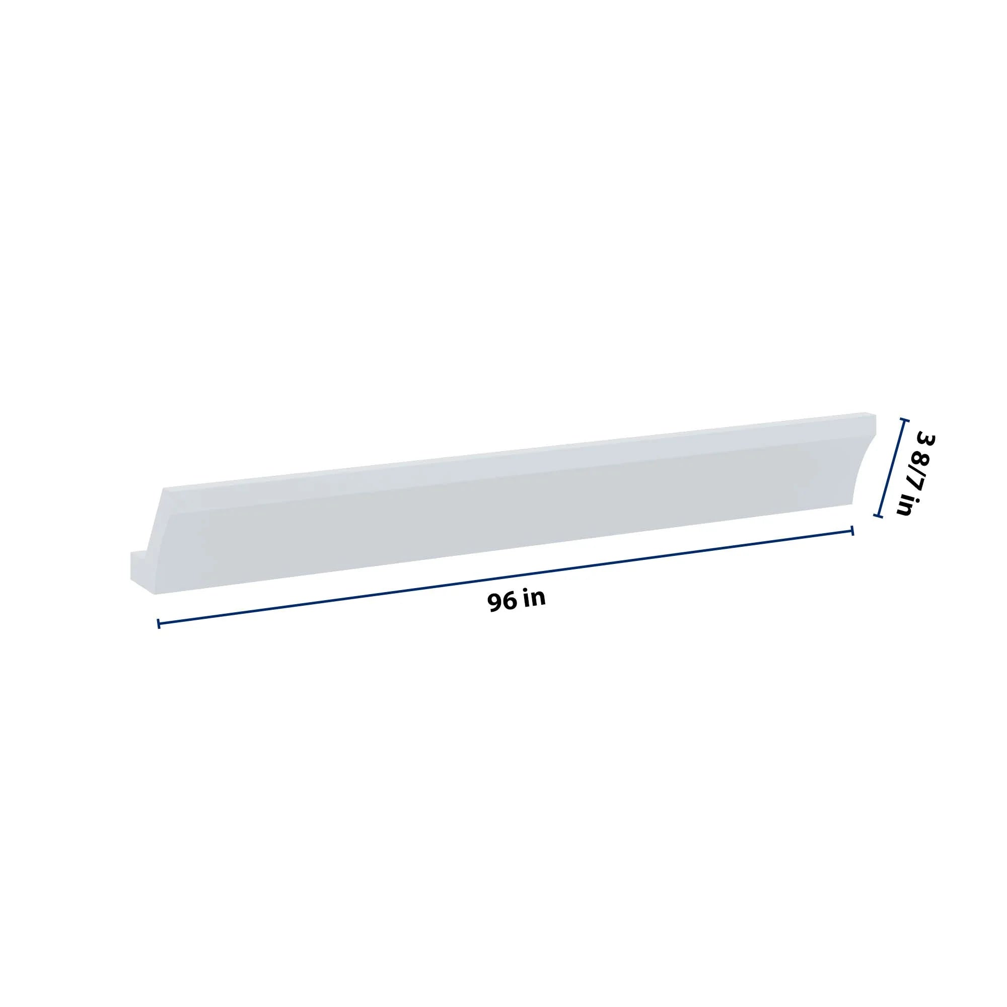 J&K White Shaker S8 96" W Large Cove Molding with Base