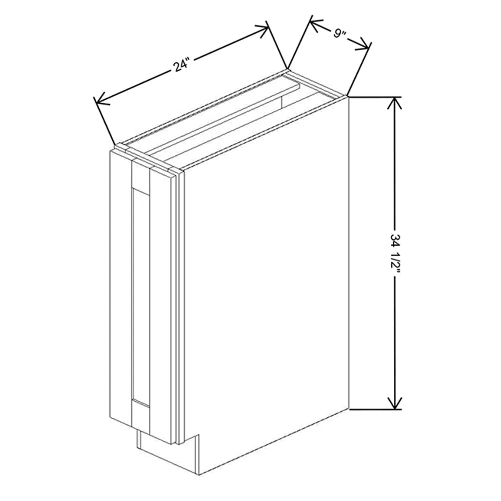 Fabuwood Value Premium Hallmark Frost 9" W X 34 1/2" H X 24" D Full Height Single Door Base Cabinet