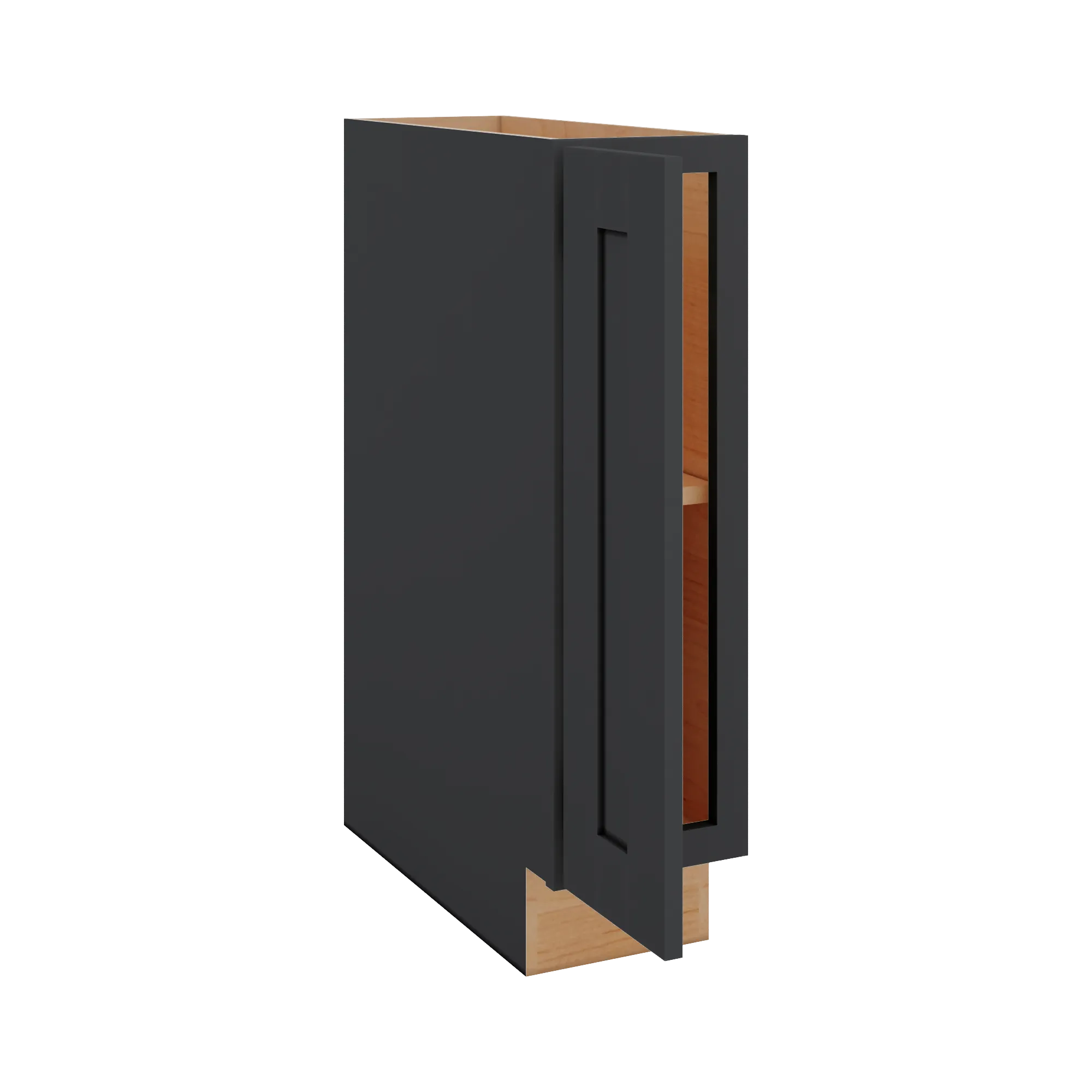 Modernform Cabinet Onyx Black Shaker 09" W X 34 1/2" H X 24" D Full Height Single Door Base Cabinet