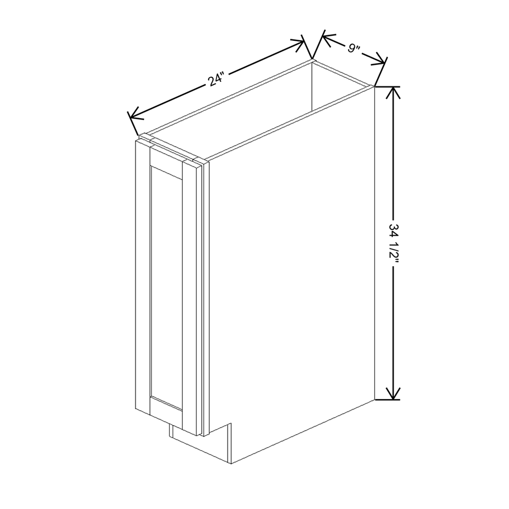 Wolf Classic Waverly White Paint 9"W Full H Door Cabinet