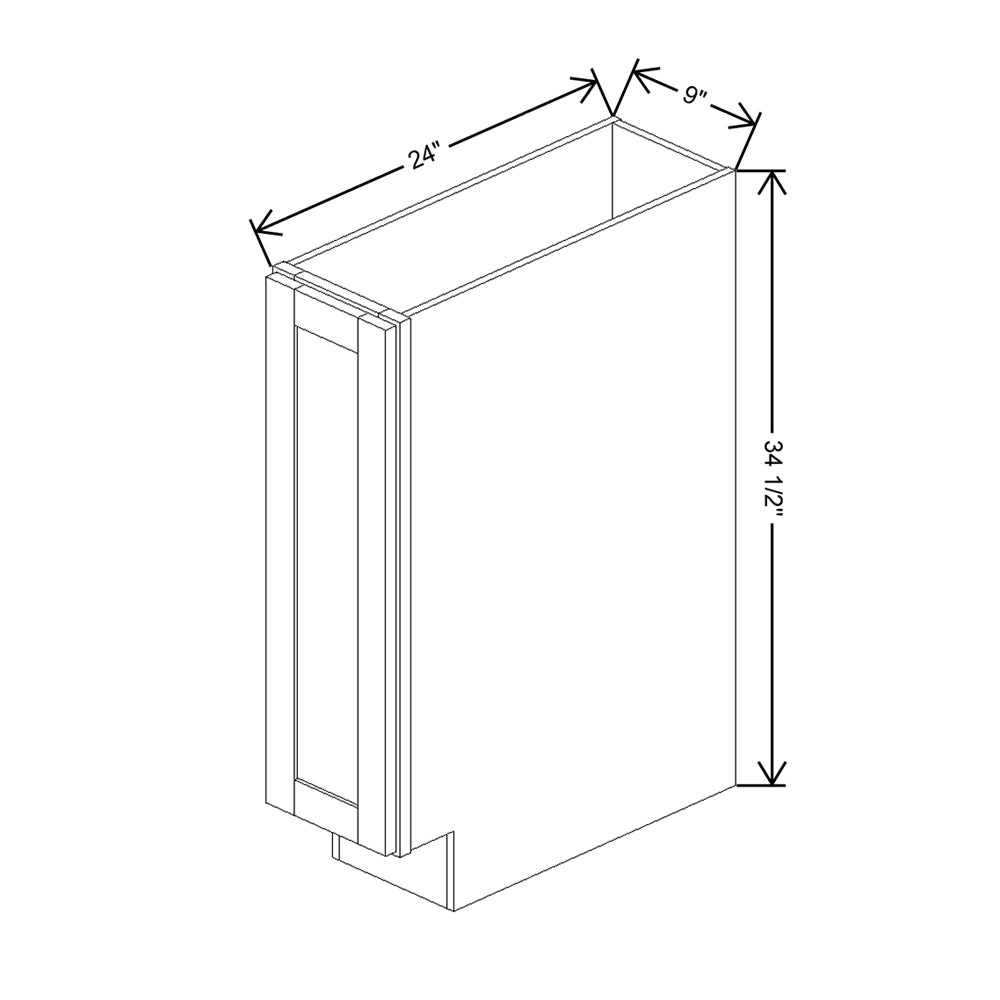 Wolf Classic Grove Opal Paint 9"W Full H Door Cabinet