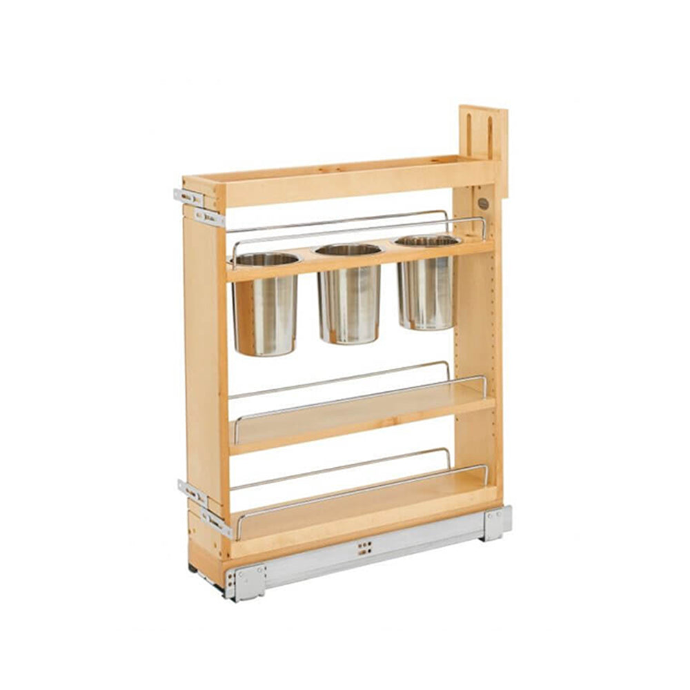 Wolf Classic York White Paint Base FH Utensil Organizer Pull Out Installed