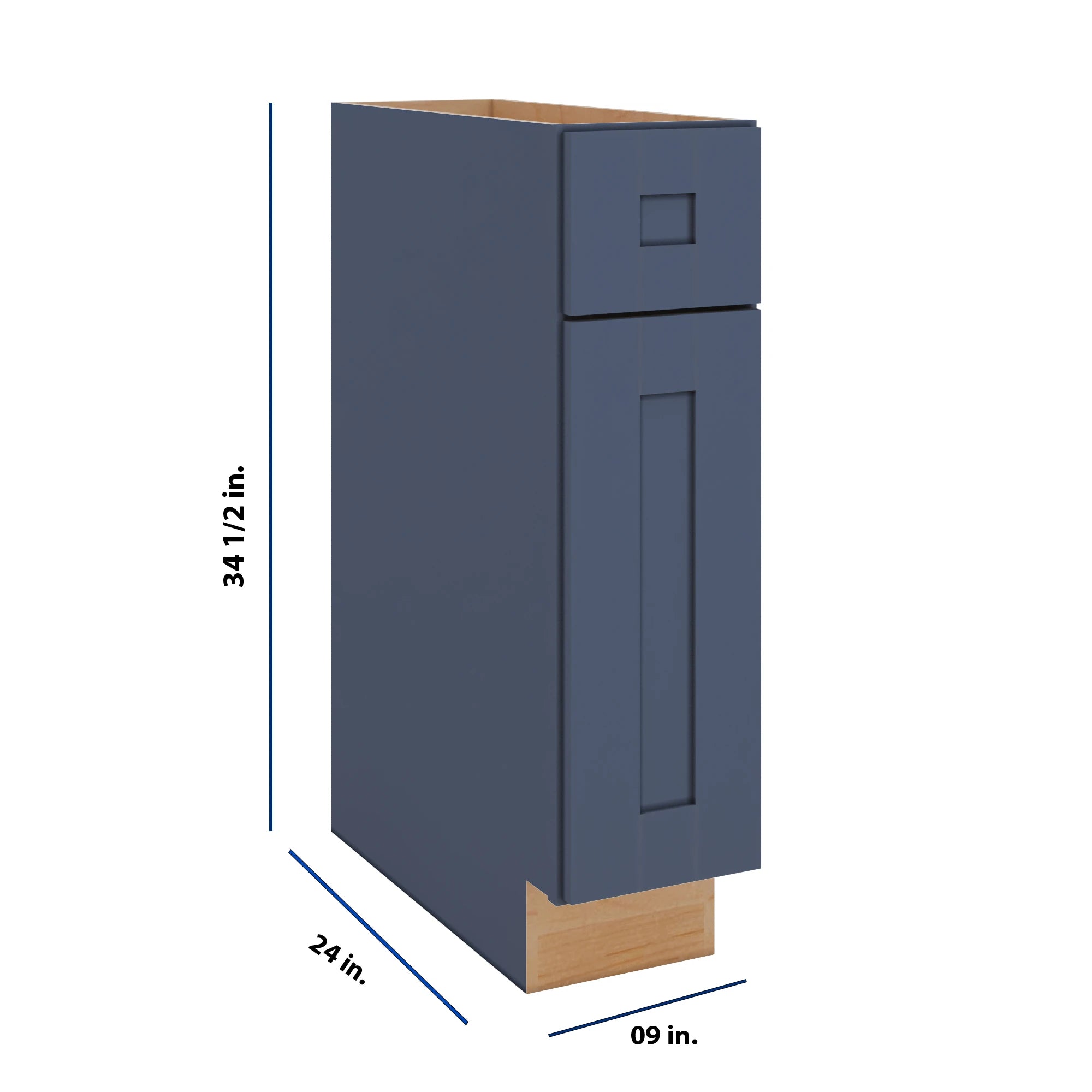 Modernform Cabinet Signature Blue 09" W X 34 1/2" H X 24" D Single Door Base Cabinet
