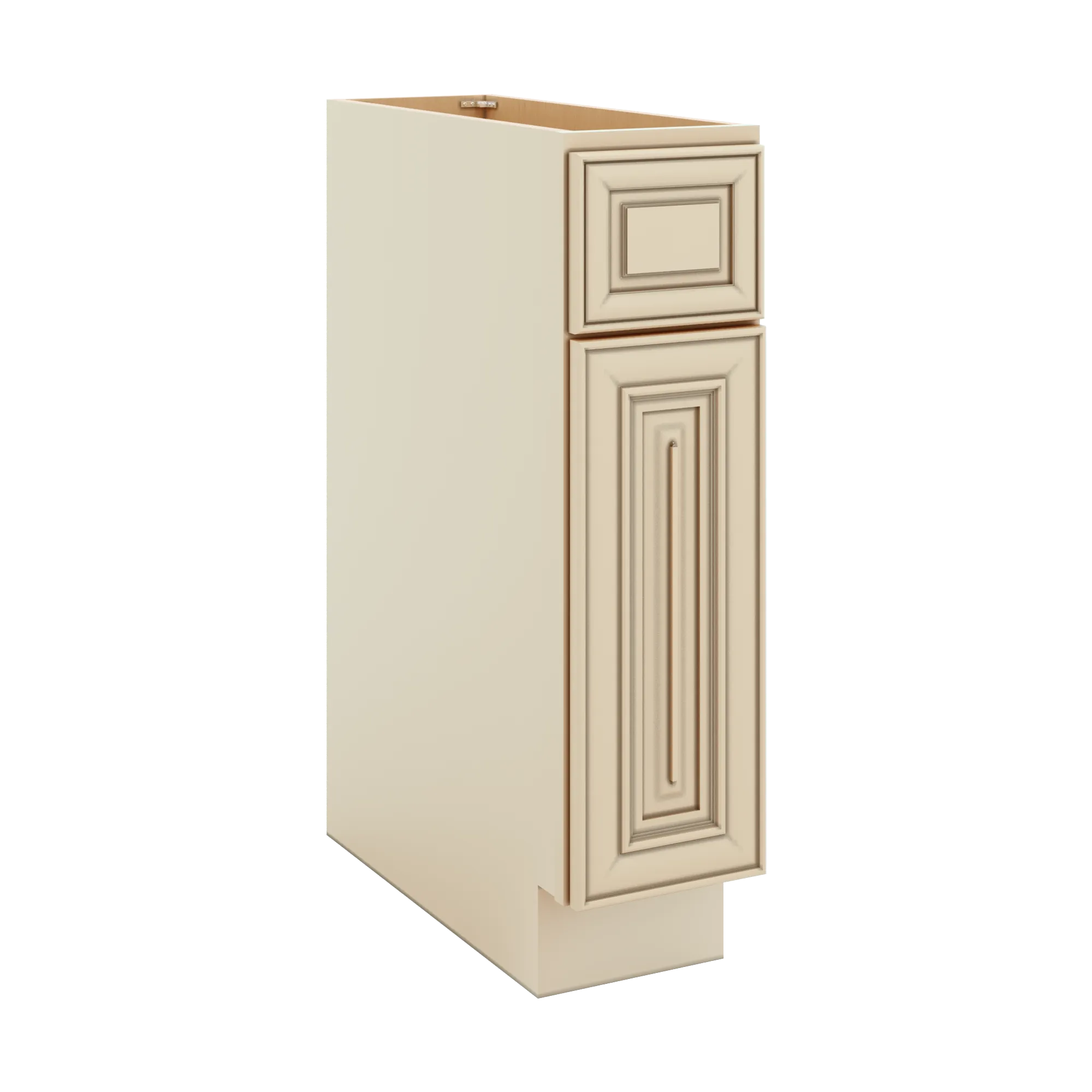 J&K Creme Glazed A7 Single Door Standard Base Cabinet - 9" W