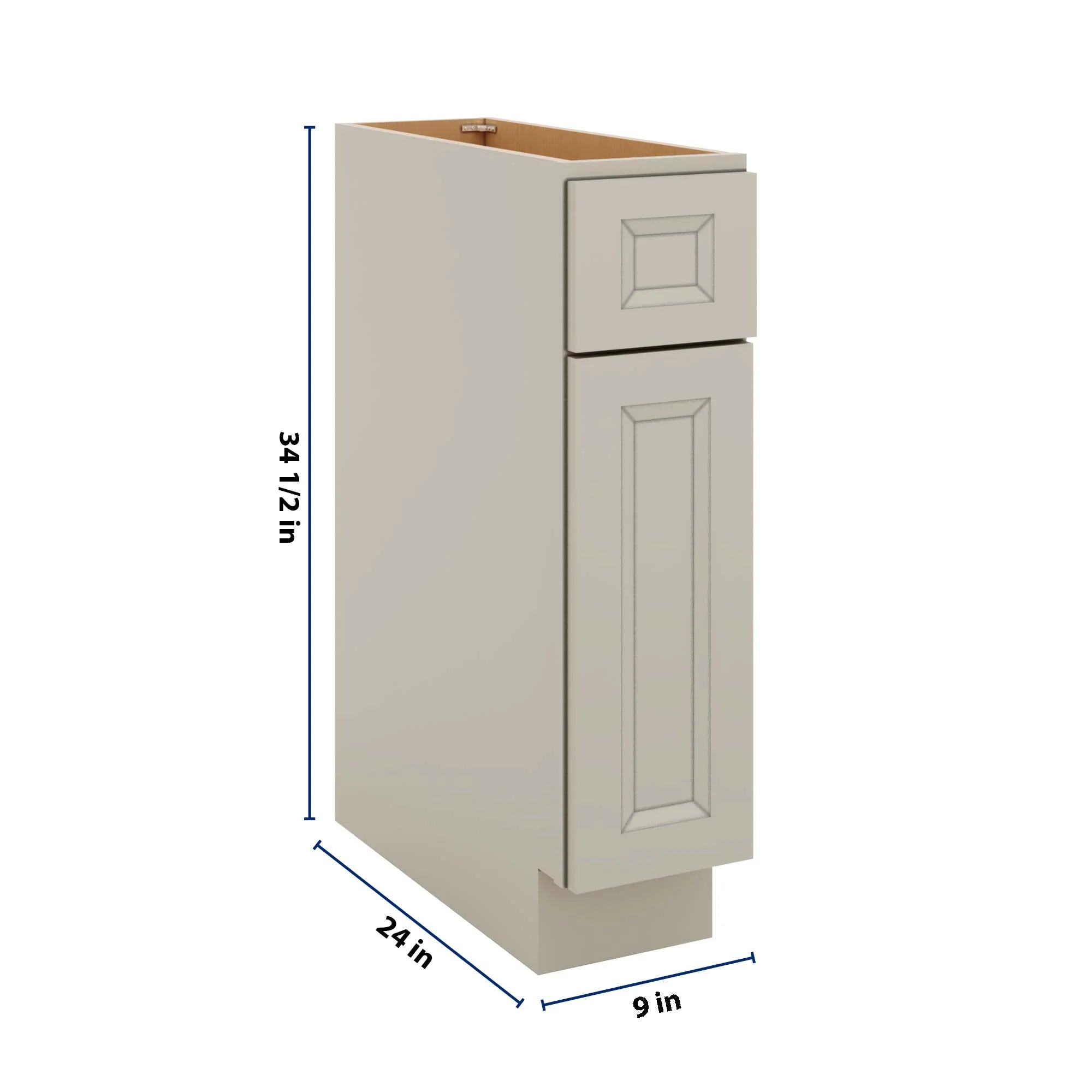 J&K Pebble B6 Single Door Standard Base Cabinet - 9" W