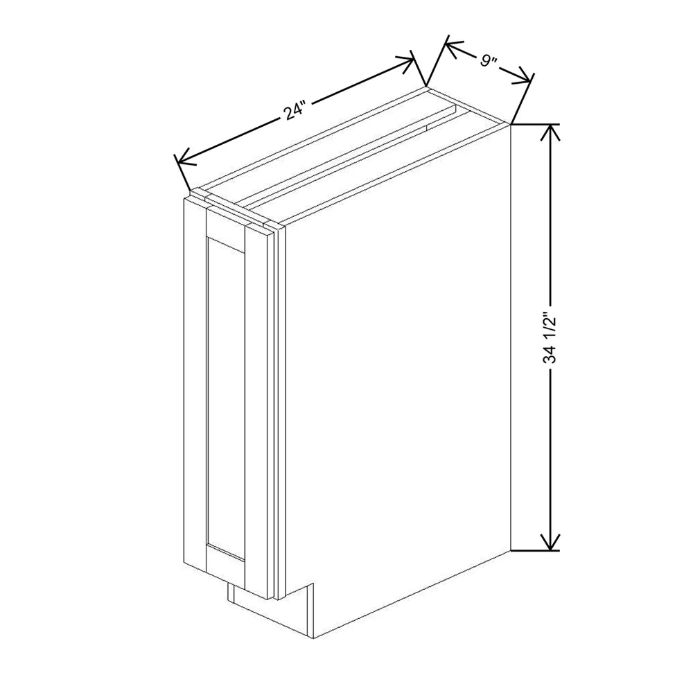 Kitchen Cabinet Distributors Oslo White Single Door Full Height Base Cabinet - 9" W