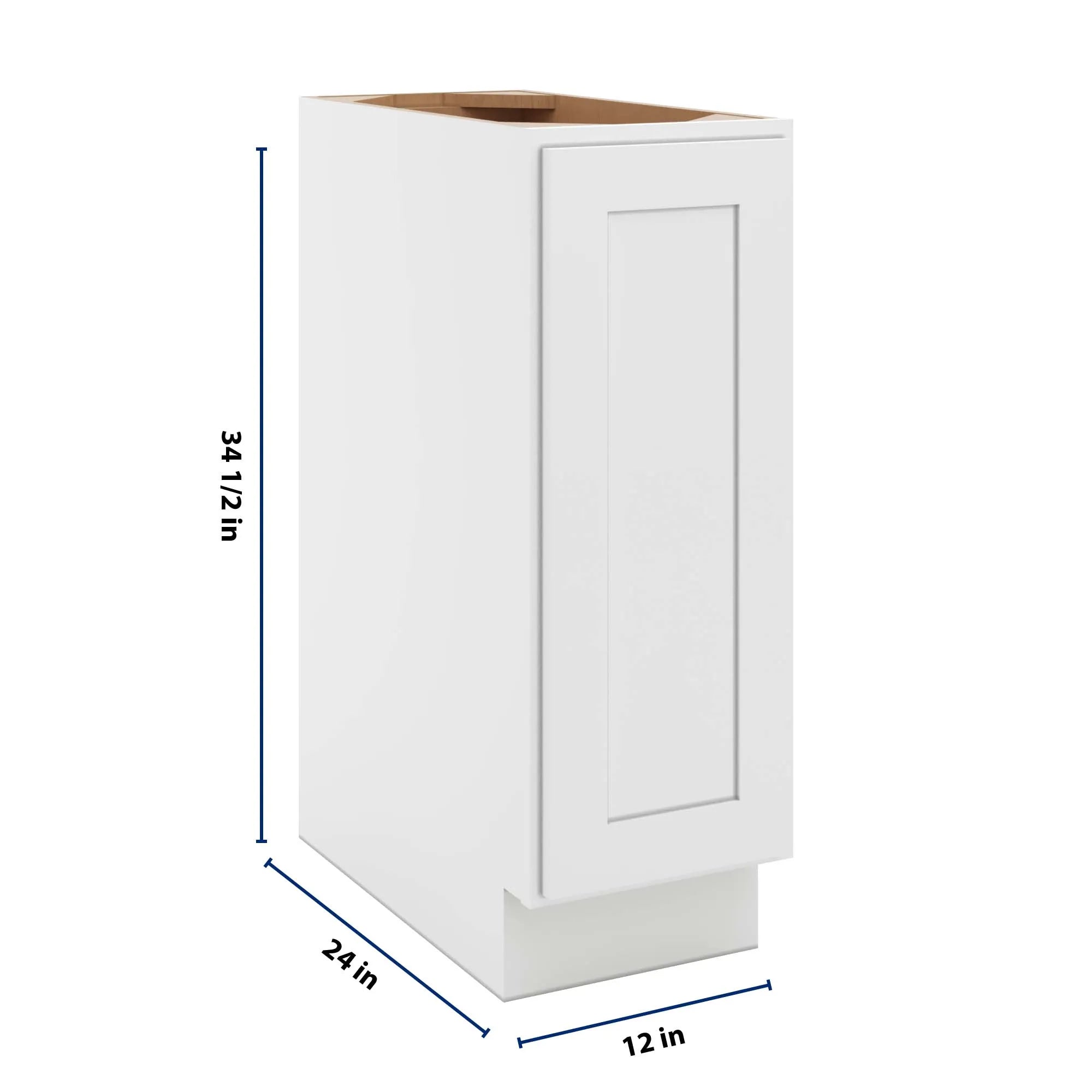 cnc luxor 5 piece white 12 w full height single door base cabinet w 1 pullout shelf