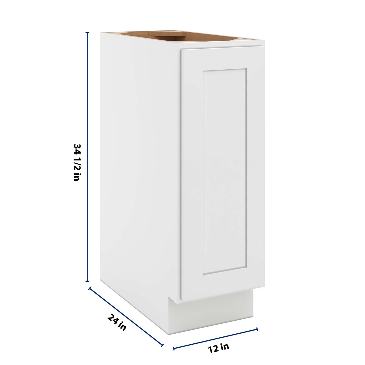 cnc luxor white 12 w full height single door base cabinet w 1 pullout shelf