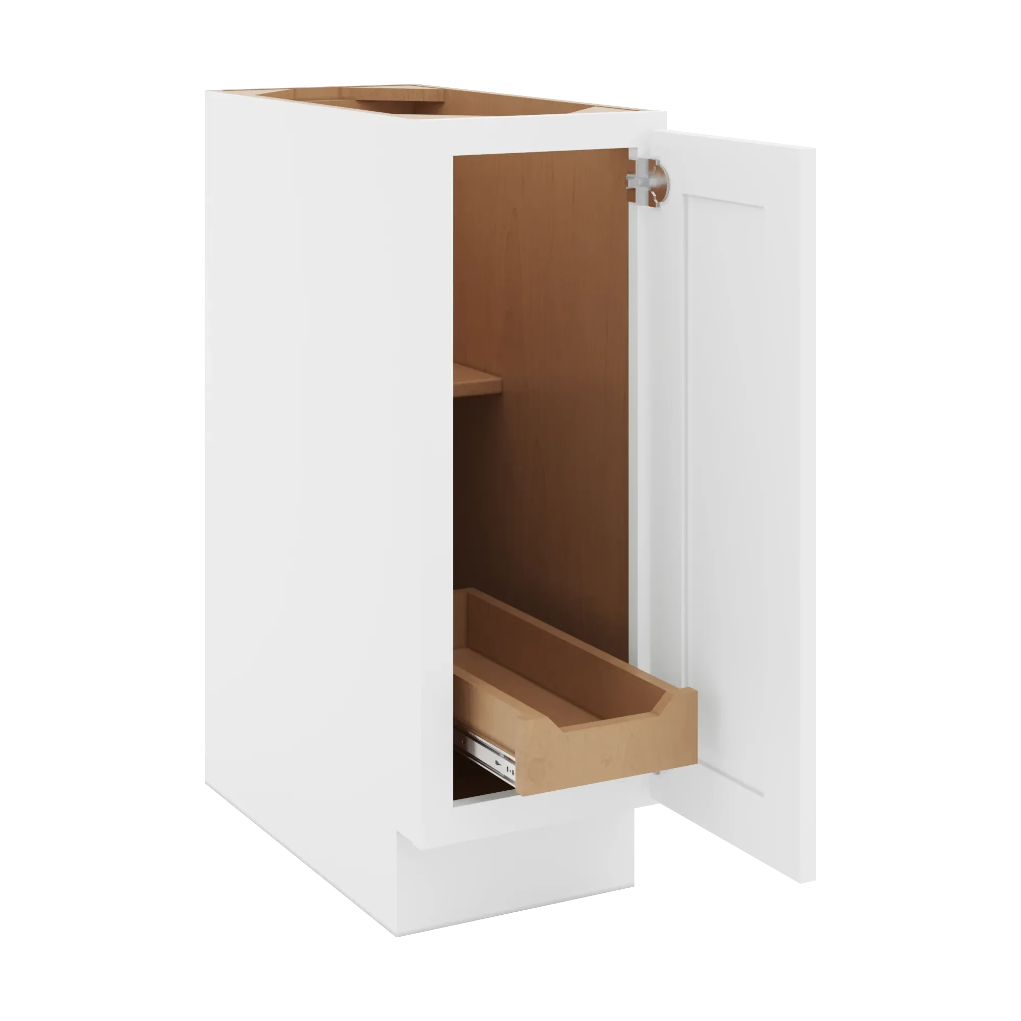 cnc luxor 5 piece white 12 w full height single door base cabinet w 1 pullout shelf