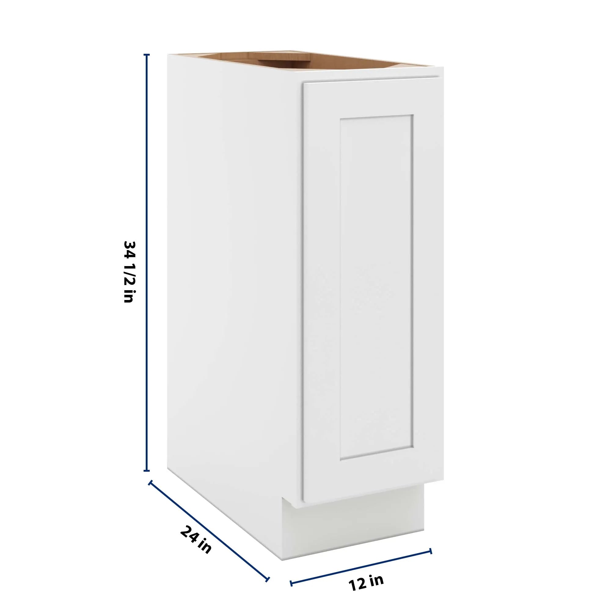 cnc luxor 5 piece white 12 w full height single door base cabinet w 2 pullout shelf