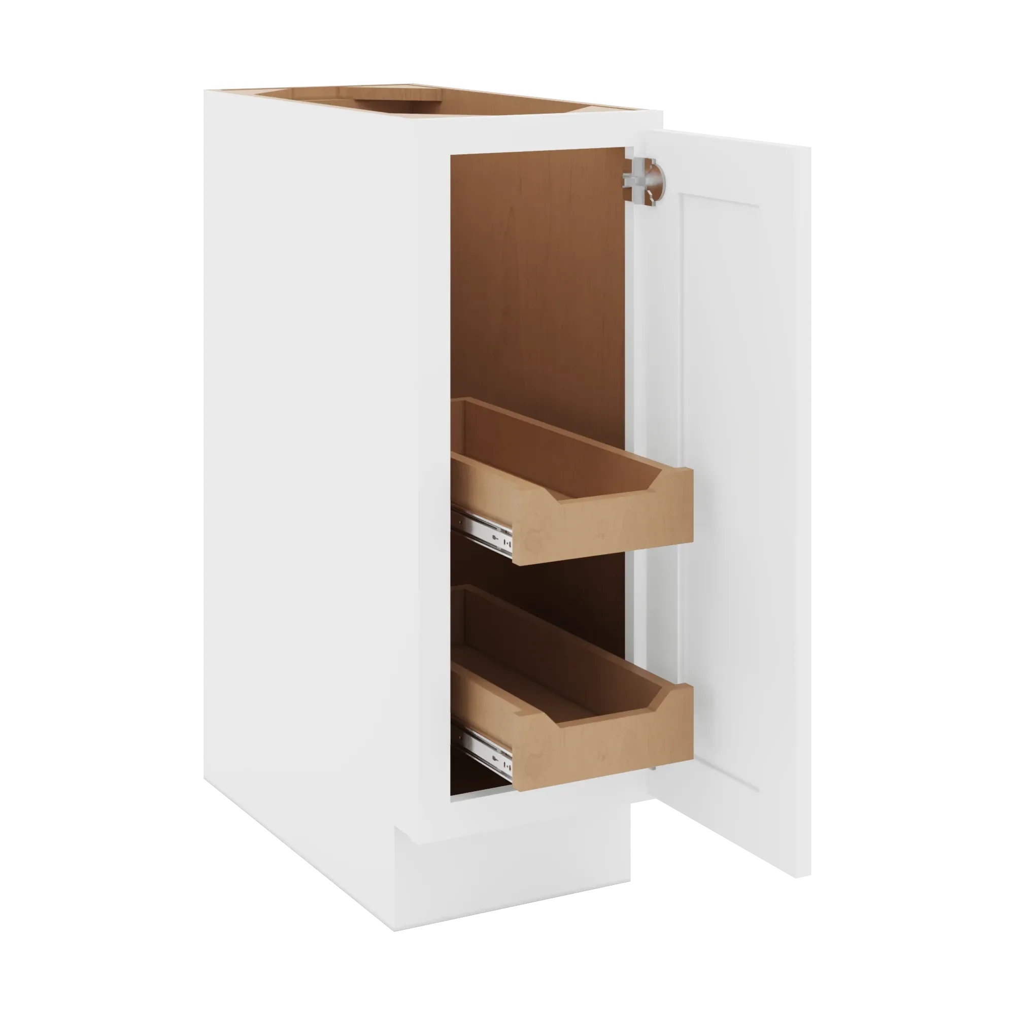 cnc luxor 5 piece white 12 w full height single door base cabinet w 2 pullout shelf