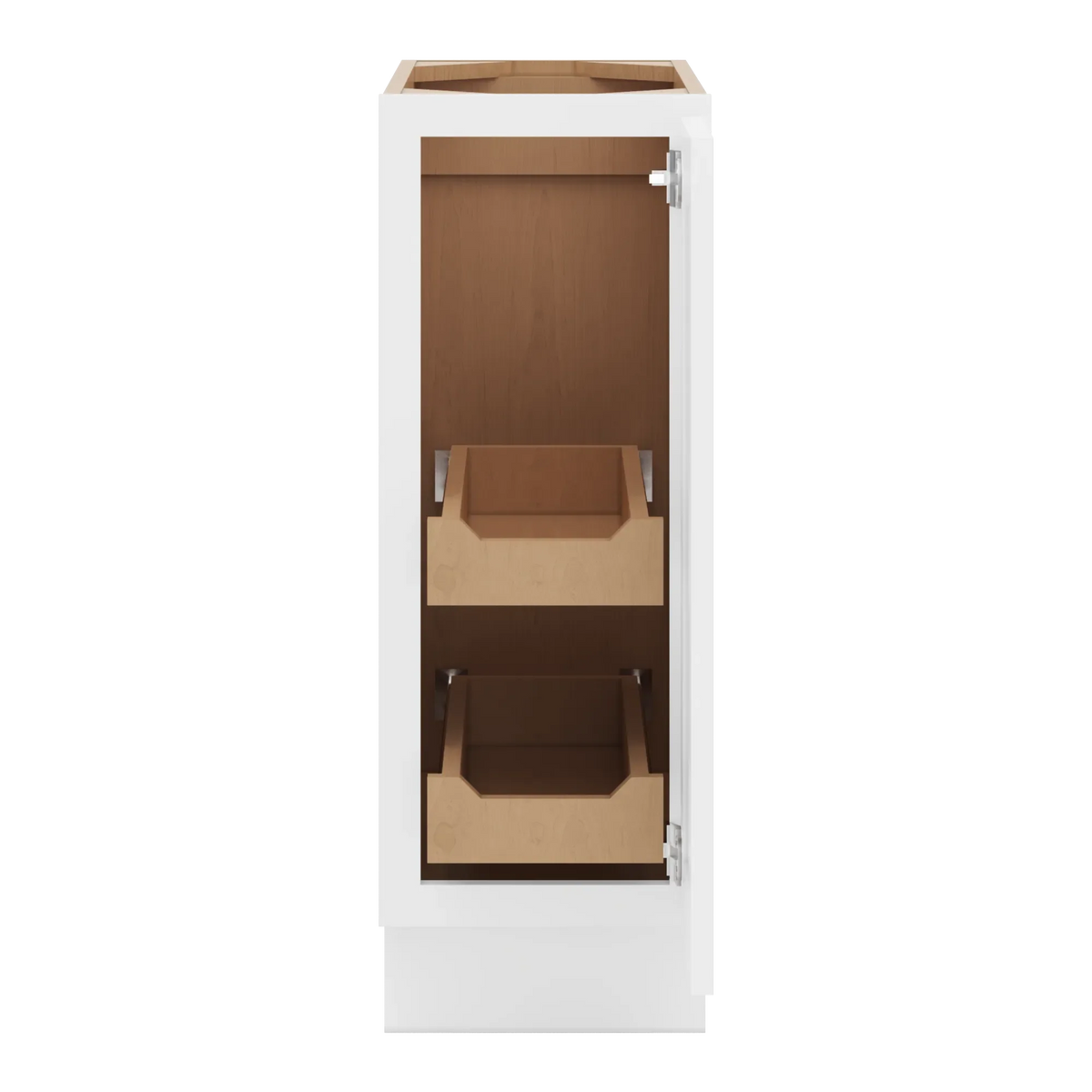 cnc luxor white 12 w full height single door base cabinet w 2 pullout shelf