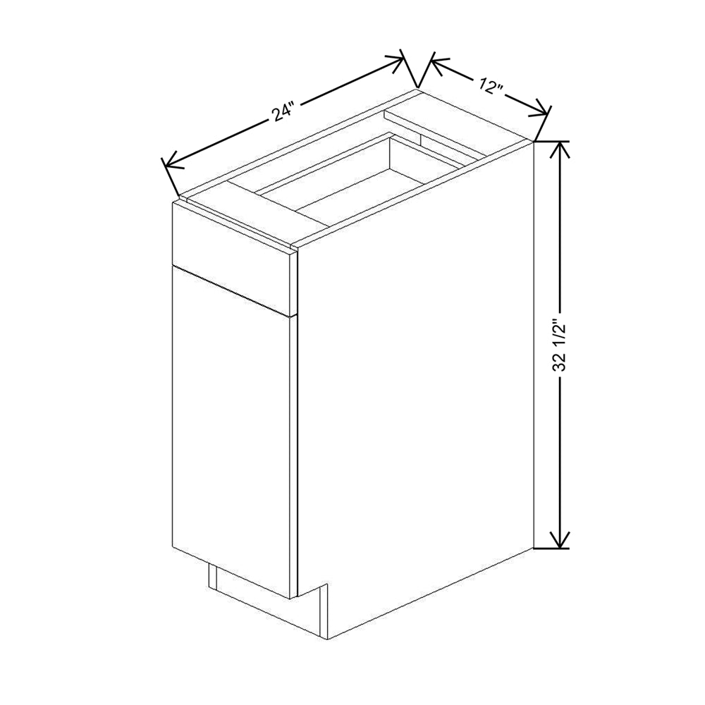 CNC Luxor 5-Piece White 12" W X 32 1/2" H Single Door Base Cabinet
