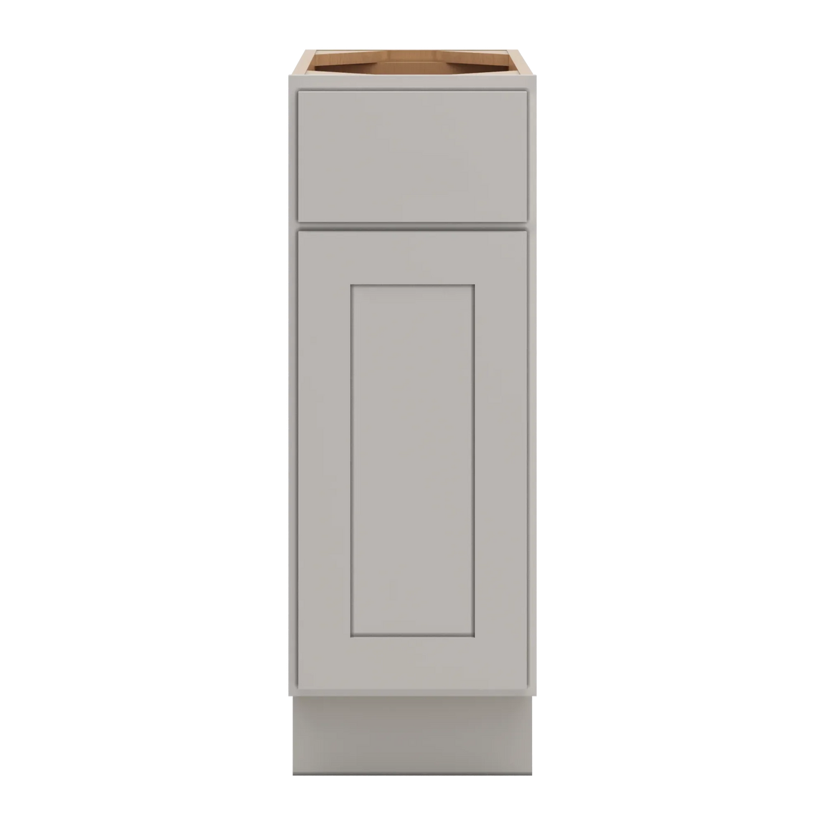 cnc luxor misty grey 12 w single door base cabinet w 1 pullout shelf
